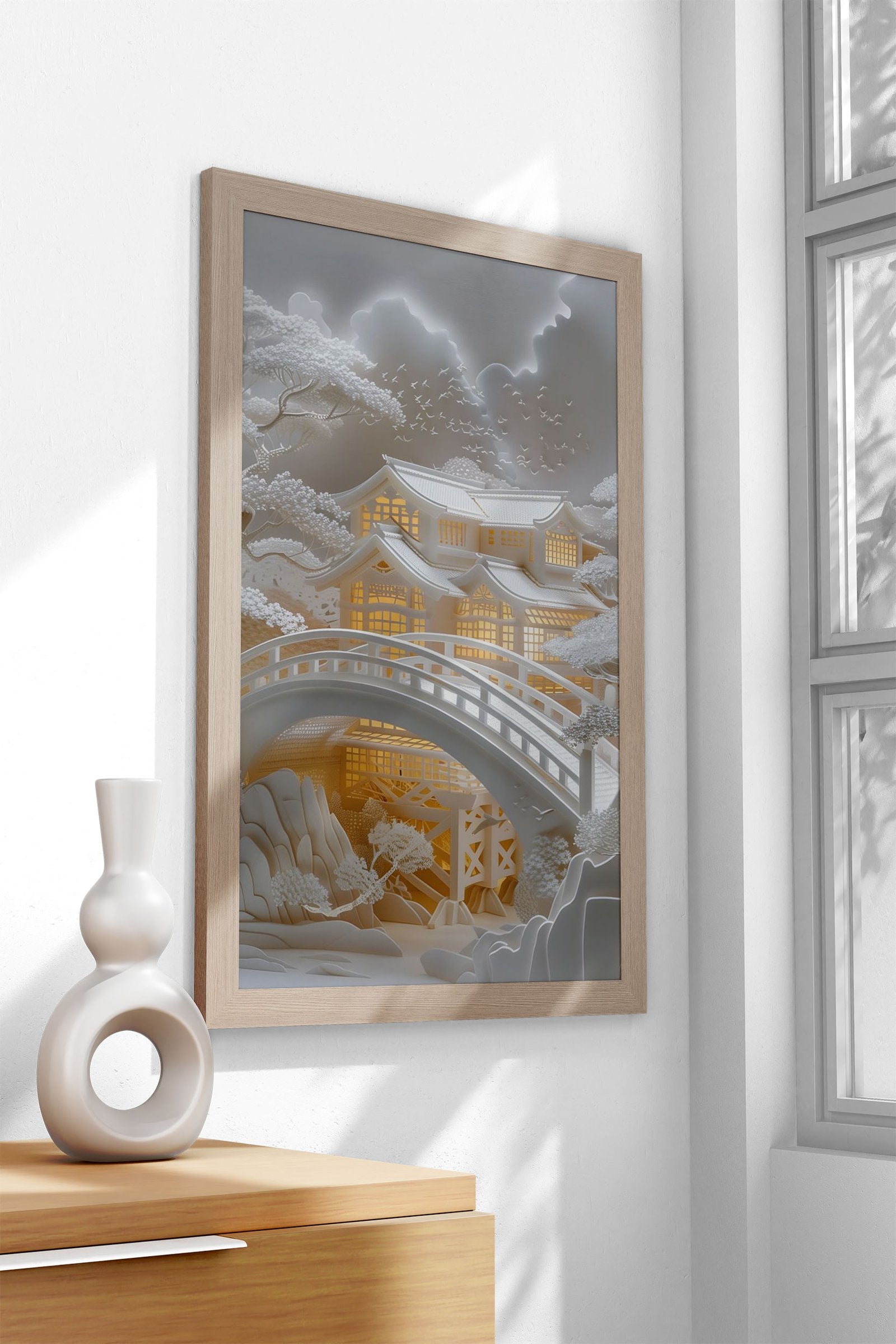 Lights On The Summer House Asian Style Poster | Wall Art for Home & Office | High-Quality Print - High-Quality Visual Display