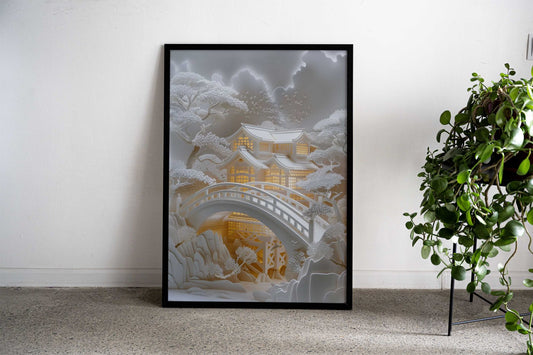 Lights On The Summer House Asian Style Poster | Wall Art for Home & Office | High-Quality Print - High-Quality Visual Display