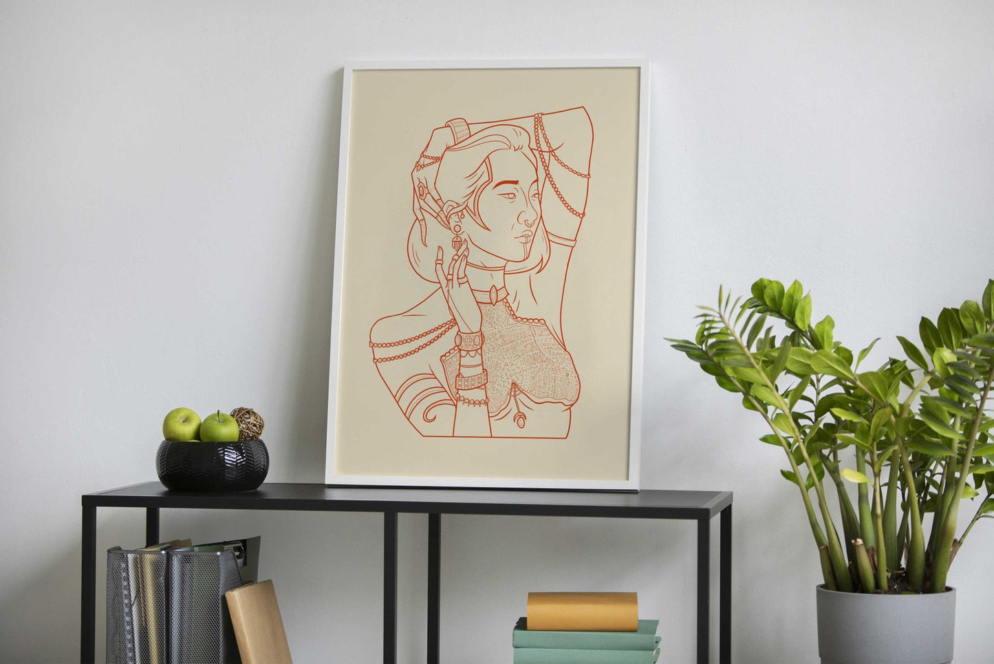 Linear woman covered in gold Asian Style Poster | Wall Art for Home & Office | High-Quality Print - High-Quality Visual Display