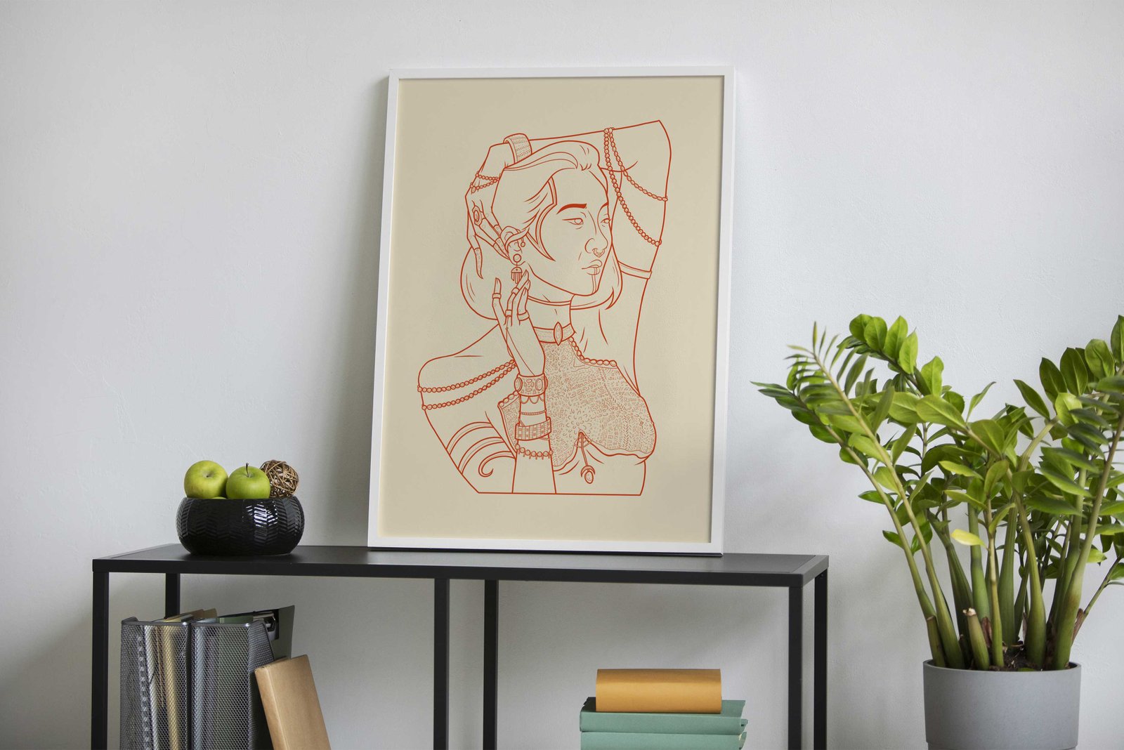 Linear woman covered in gold Asian Style Poster | Wall Art for Home & Office | High-Quality Print - High-Quality Visual Display