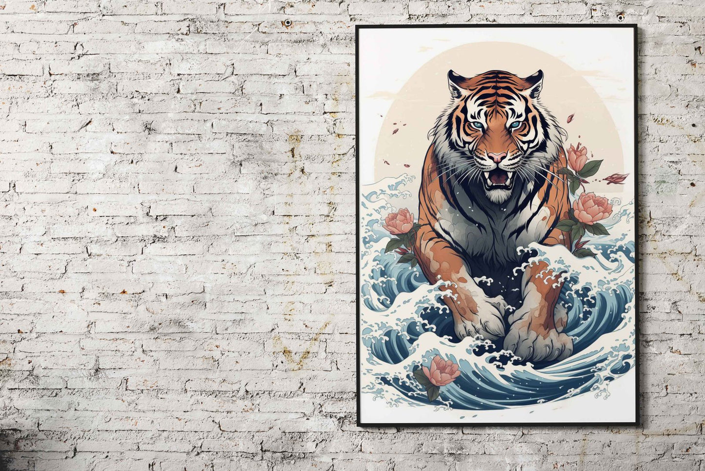 Lion In The Great Wave Asian Style Poster | Wall Art for Home & Office | High-Quality Print - High-Quality Visual Display