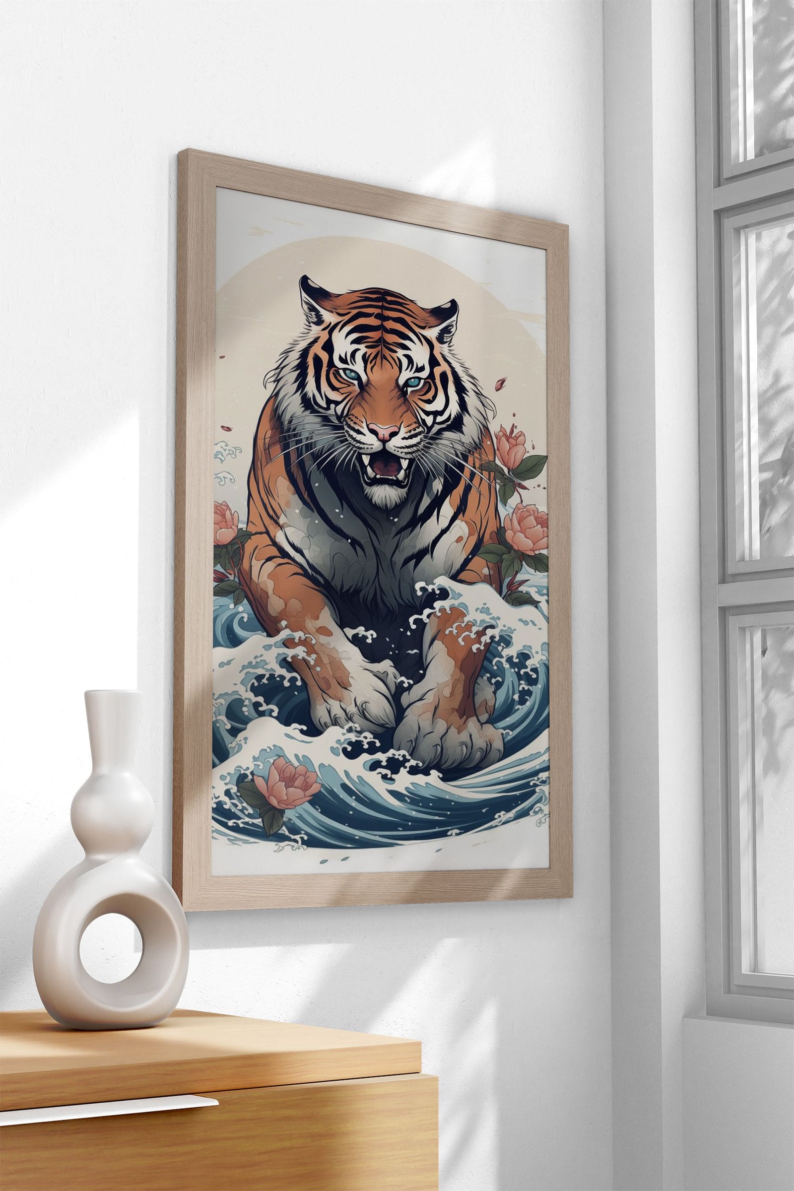 Lion In The Great Wave Asian Style Poster | Wall Art for Home & Office | High-Quality Print - High-Quality Visual Display