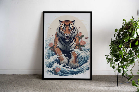 Lion In The Great Wave Asian Style Poster | Wall Art for Home & Office | High-Quality Print - High-Quality Visual Display