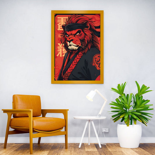 Lion Kimono Asian Style Poster | Wall Art for Home & Office | High-Quality Print - High-Quality Visual Display