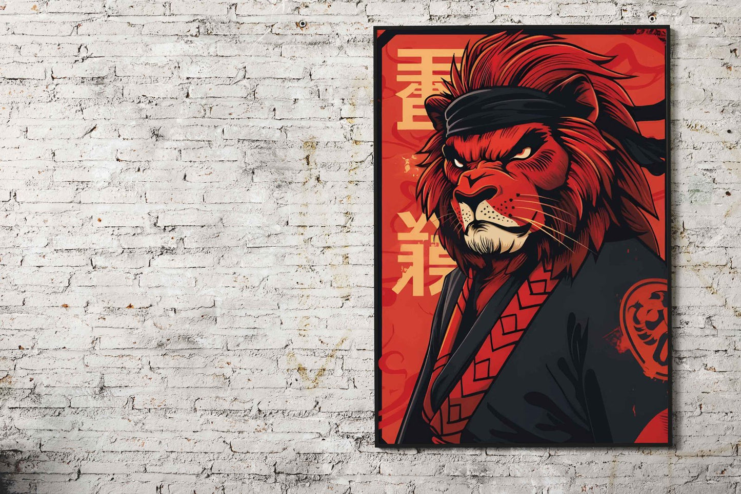 Lion Kimono Asian Style Poster | Wall Art for Home & Office | High-Quality Print