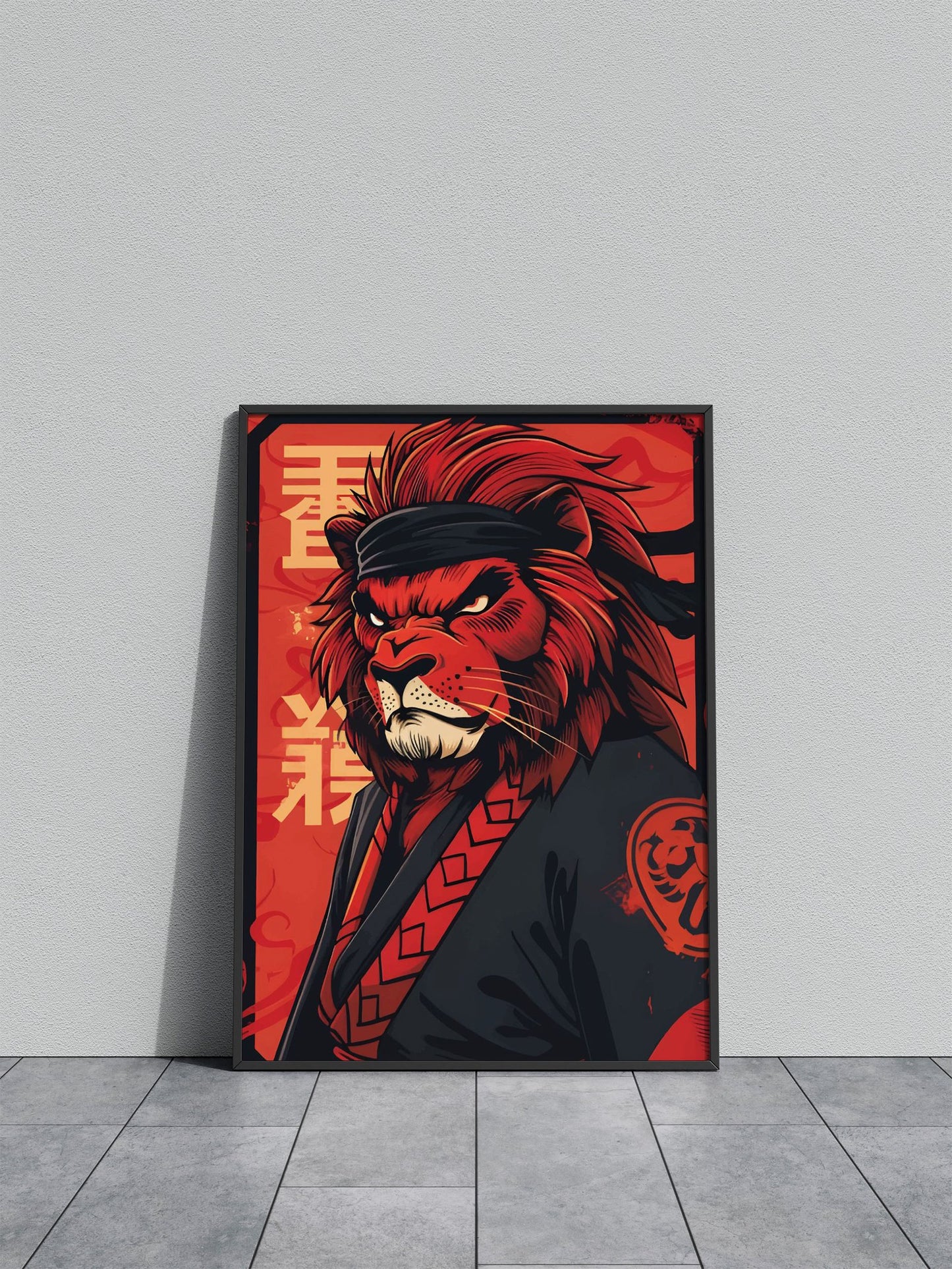 Lion Kimono Asian Style Poster | Wall Art for Home & Office | High-Quality Print