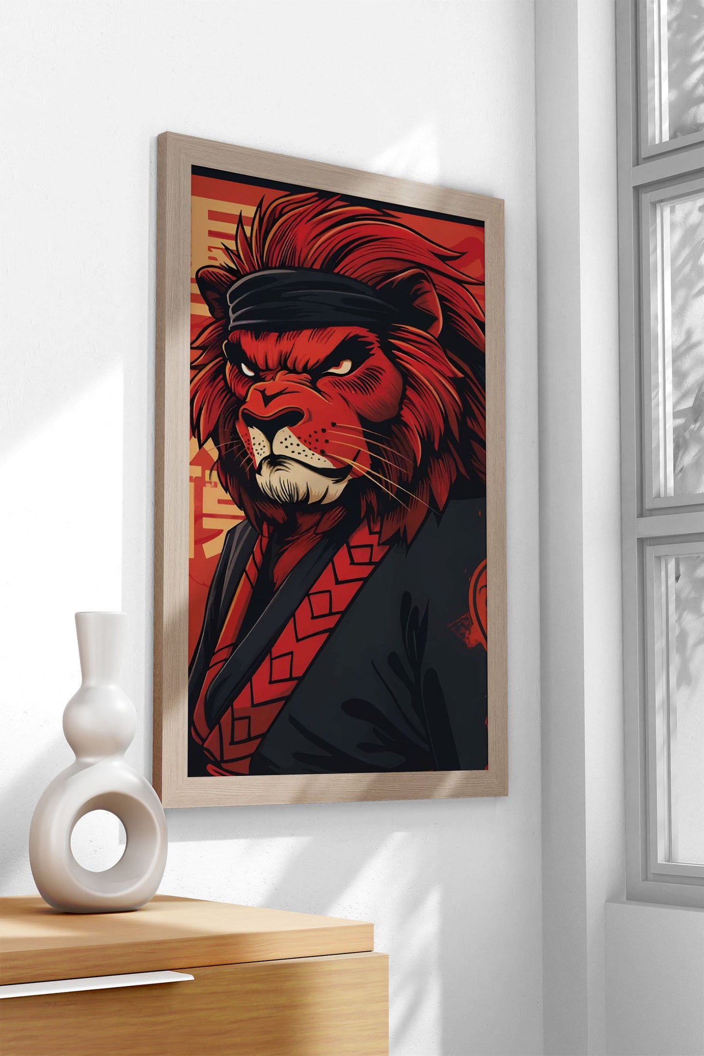 Lion Kimono Asian Style Poster | Wall Art for Home & Office | High-Quality Print