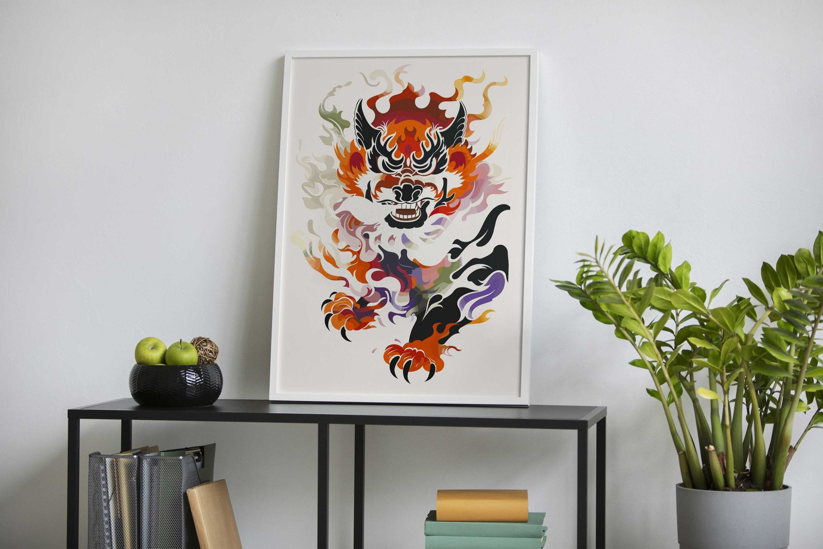 Lion Retro Japanese Asian Style Poster | Wall Art for Home & Office | High-Quality Print - High-Quality Visual Display