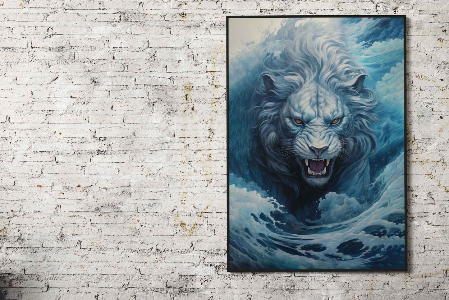 Lion Waves Japanese Asian Style Poster | Wall Art for Home & Office | High-Quality Print - High-Quality Visual Display