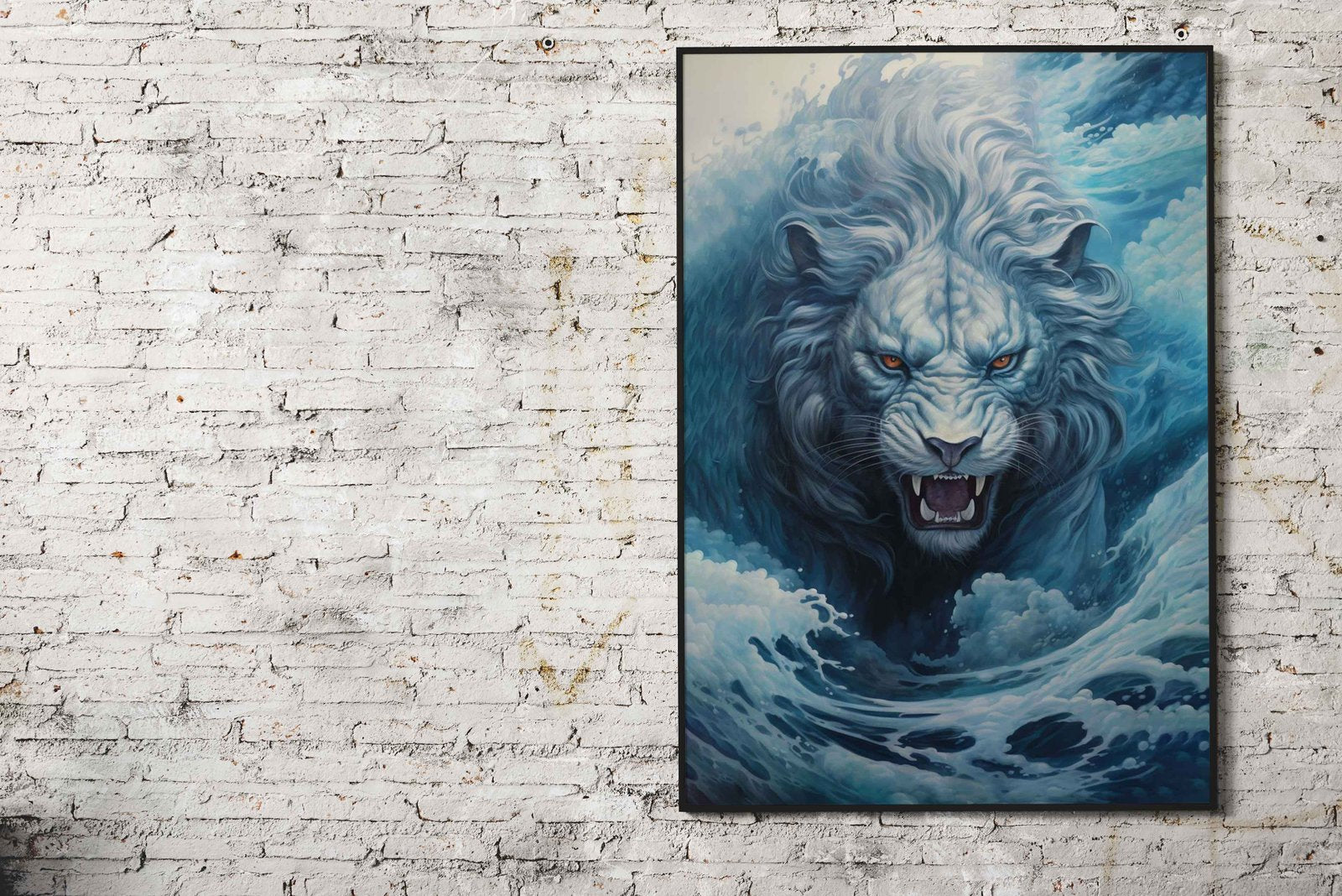 Lion Waves Japanese Asian Style Poster | Wall Art for Home & Office | High-Quality Print - High-Quality Visual Display