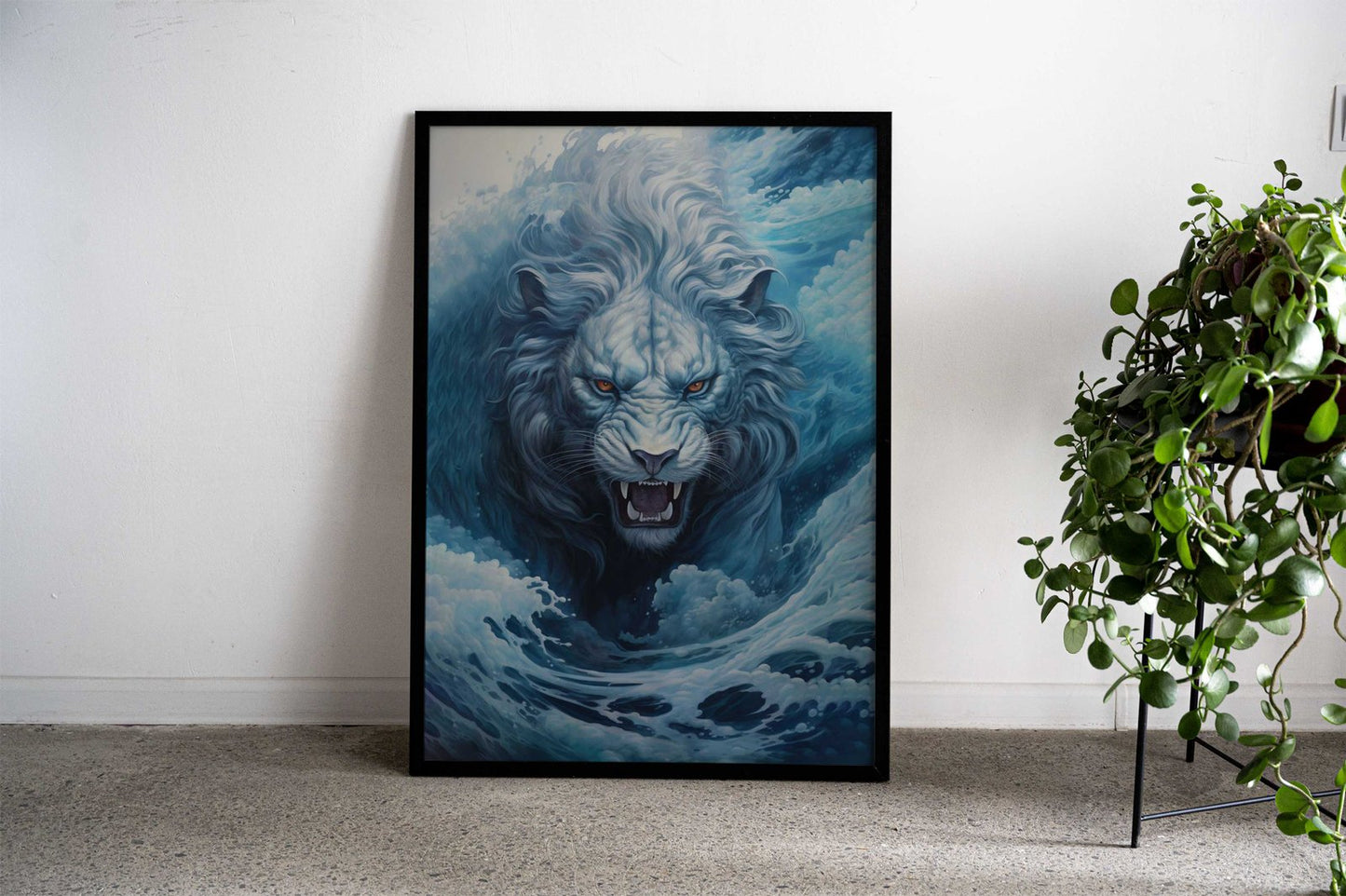 Lion Waves Japanese Asian Style Poster | Wall Art for Home & Office | High-Quality Print - High-Quality Visual Display