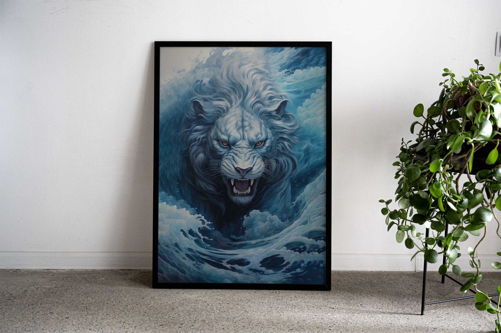 Lion Waves Japanese Asian Style Poster | Wall Art for Home & Office | High-Quality Print - High-Quality Visual Display