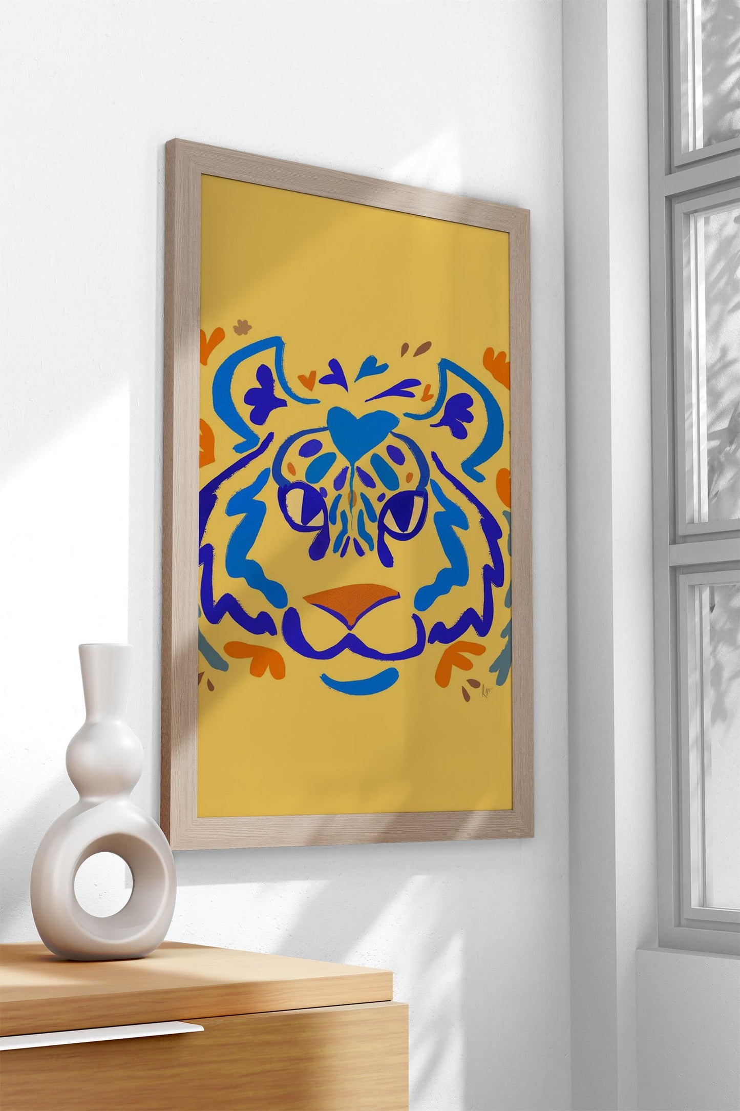 Lion Asian Style Poster | Wall Art for Home & Office | High-Quality Print - High-Quality Visual Display