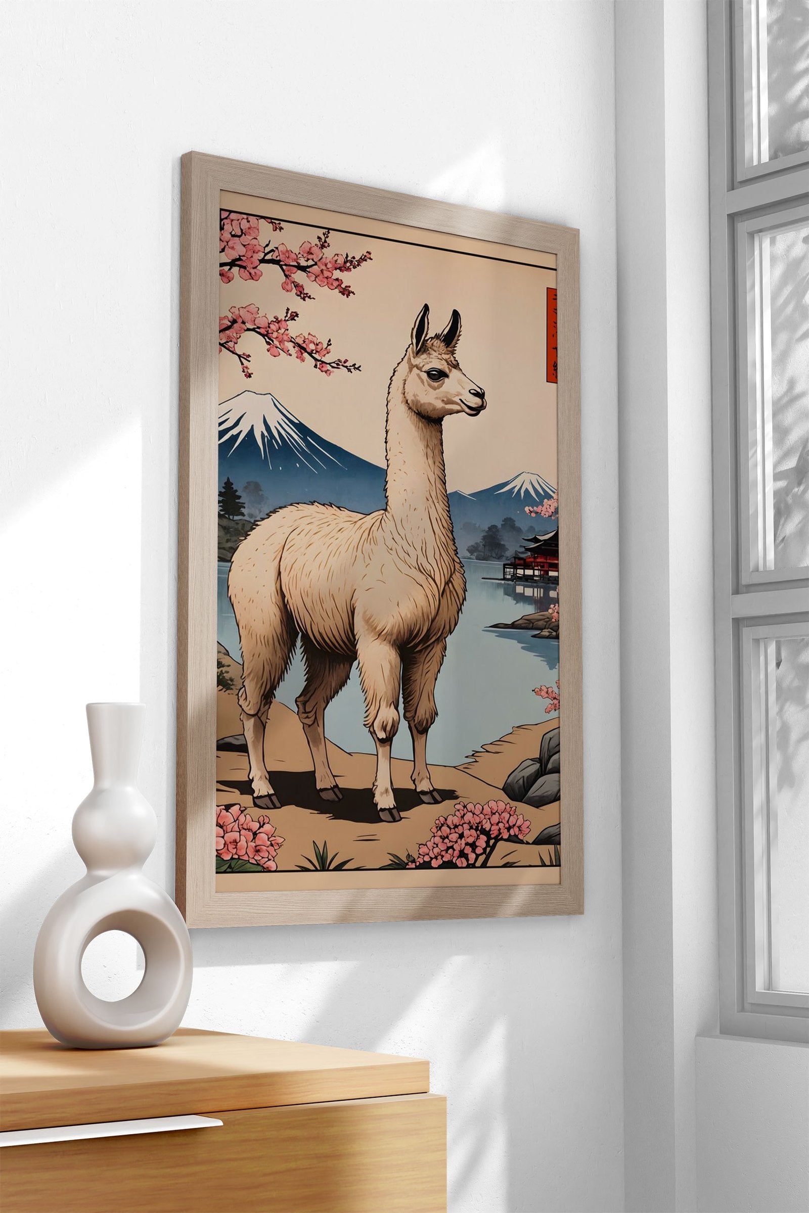 Llama Japanese Art Asian Style Poster | Wall Art for Home & Office | High-Quality Print - High-Quality Visual Display