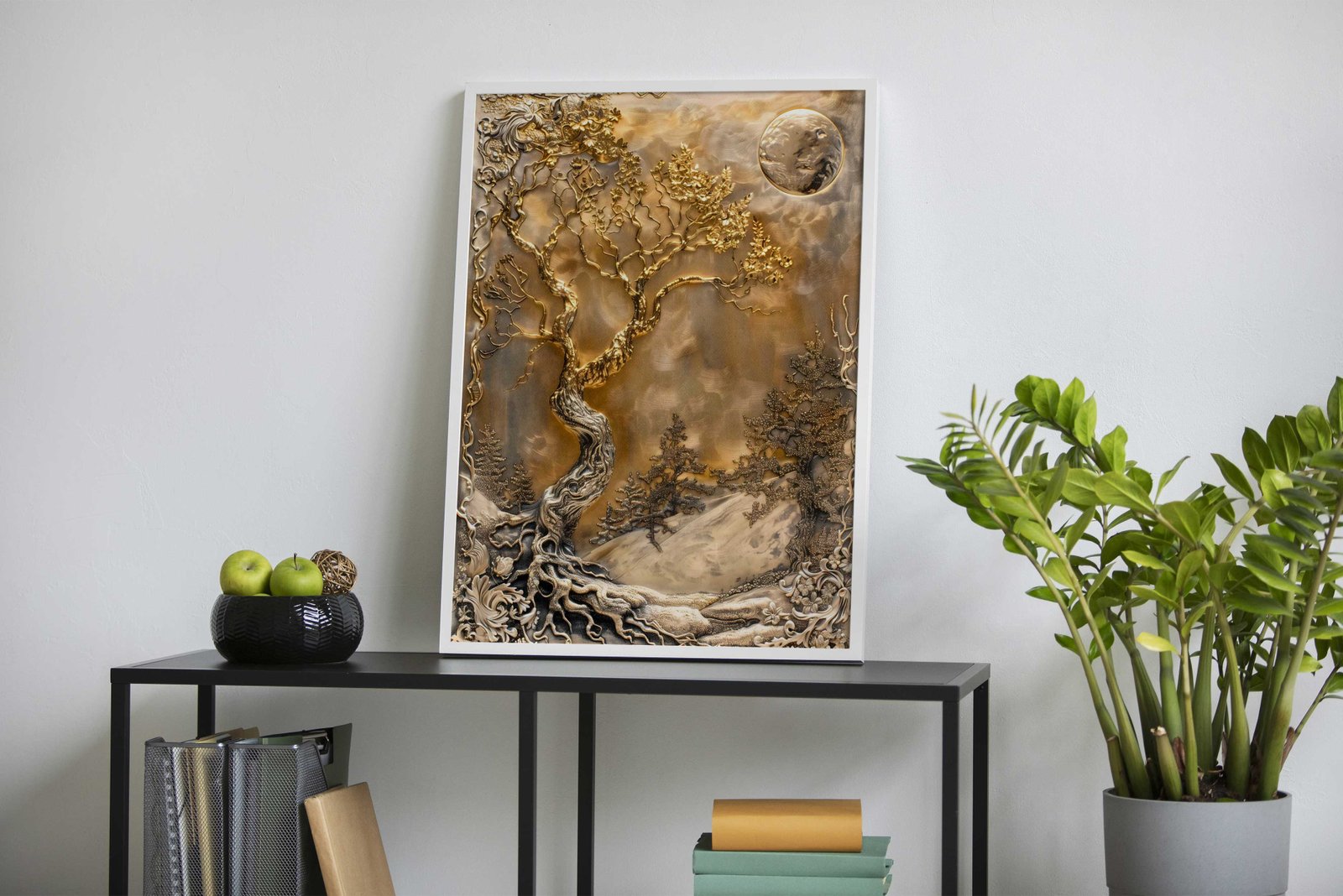 Lonely Golden Bonsai Asian Style Poster | Wall Art for Home & Office | High-Quality Print - High-Quality Visual Display
