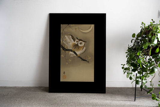 Long Eared Owl in Ginkgo Asian Style Poster | Wall Art for Home & Office | High-Quality Print - High-Quality Visual Display