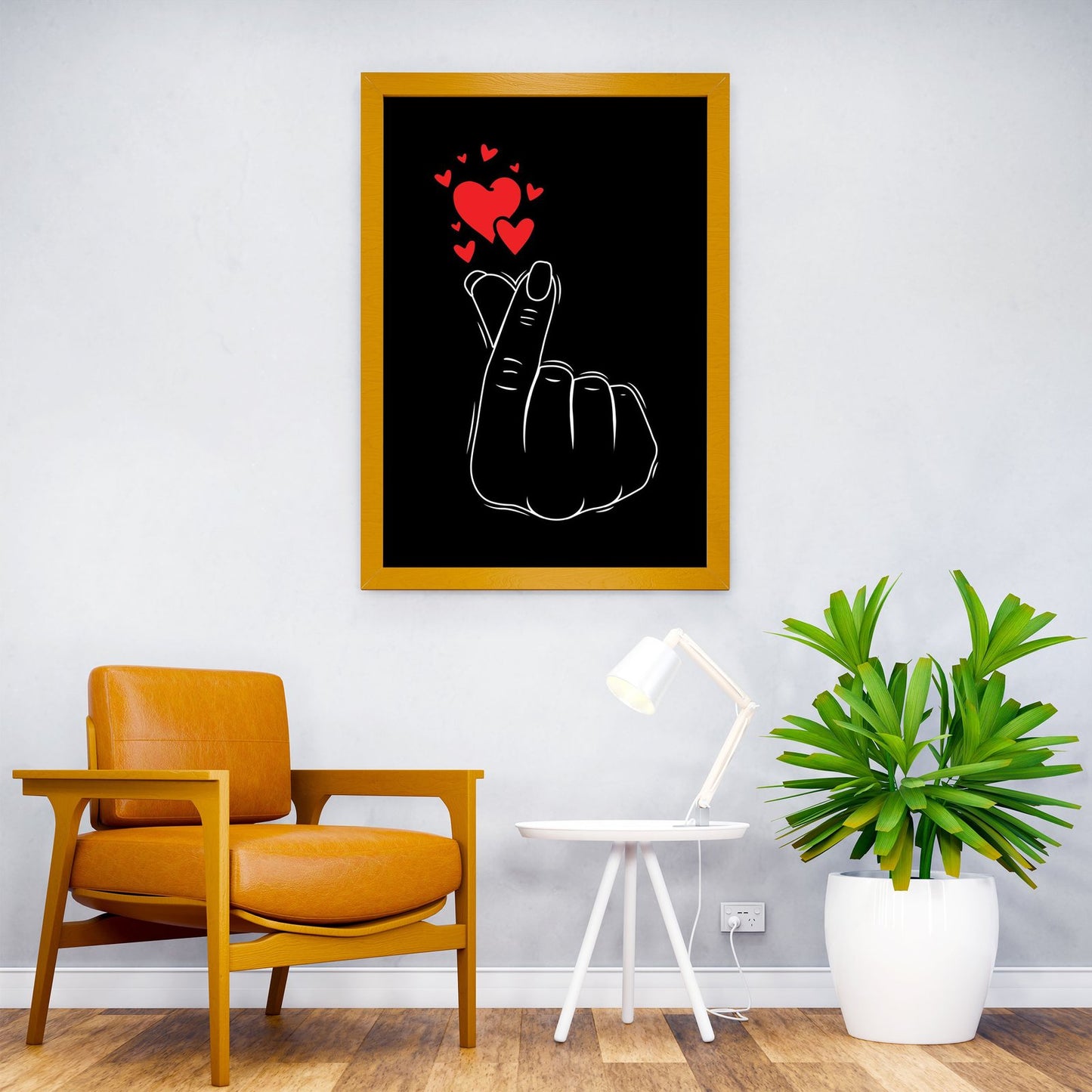 Love Korean Finger Heart Asian Style Poster | Wall Art for Home & Office | High-Quality Print - High-Quality Visual Display