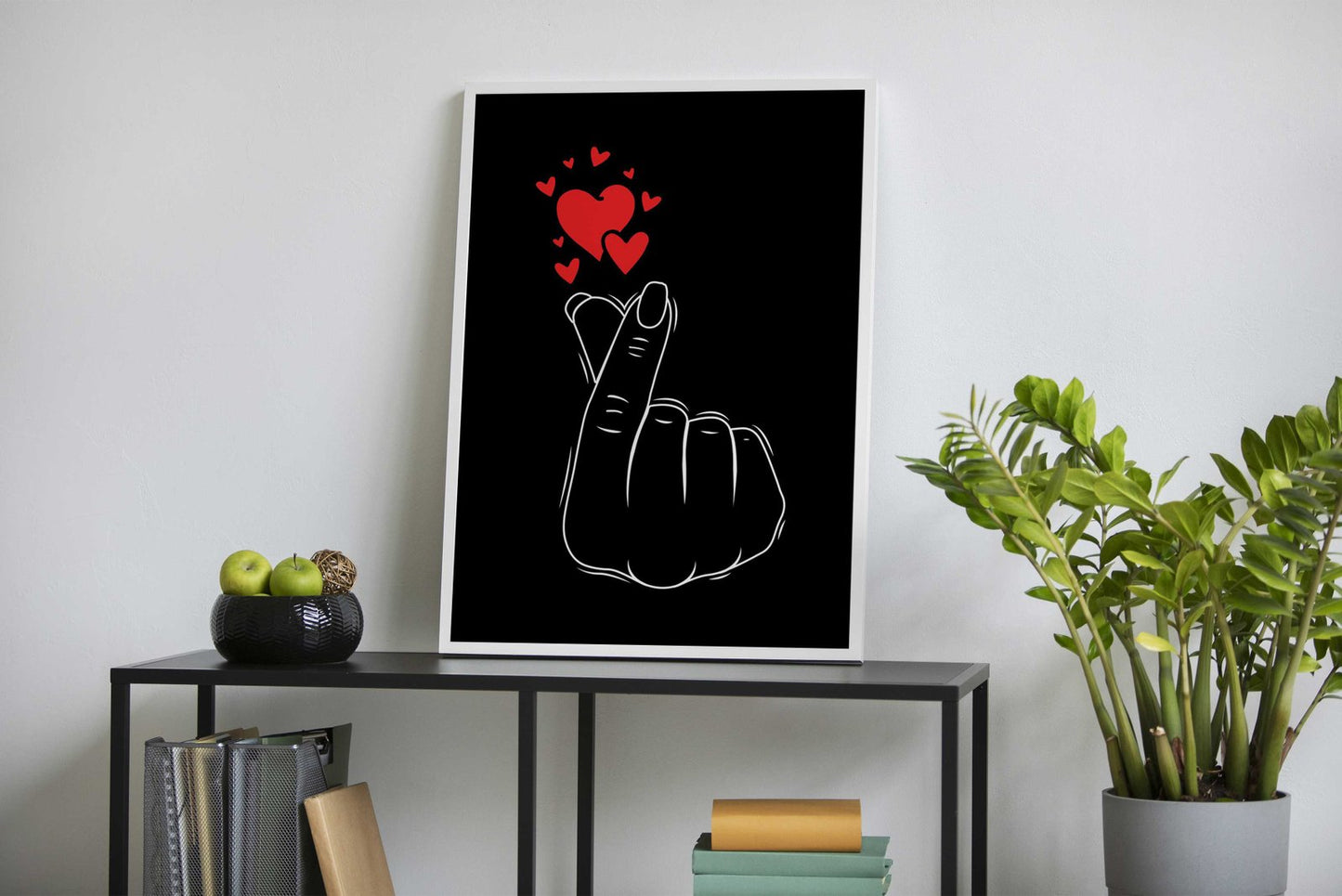 Love Korean Finger Heart Asian Style Poster | Wall Art for Home & Office | High-Quality Print - High-Quality Visual Display