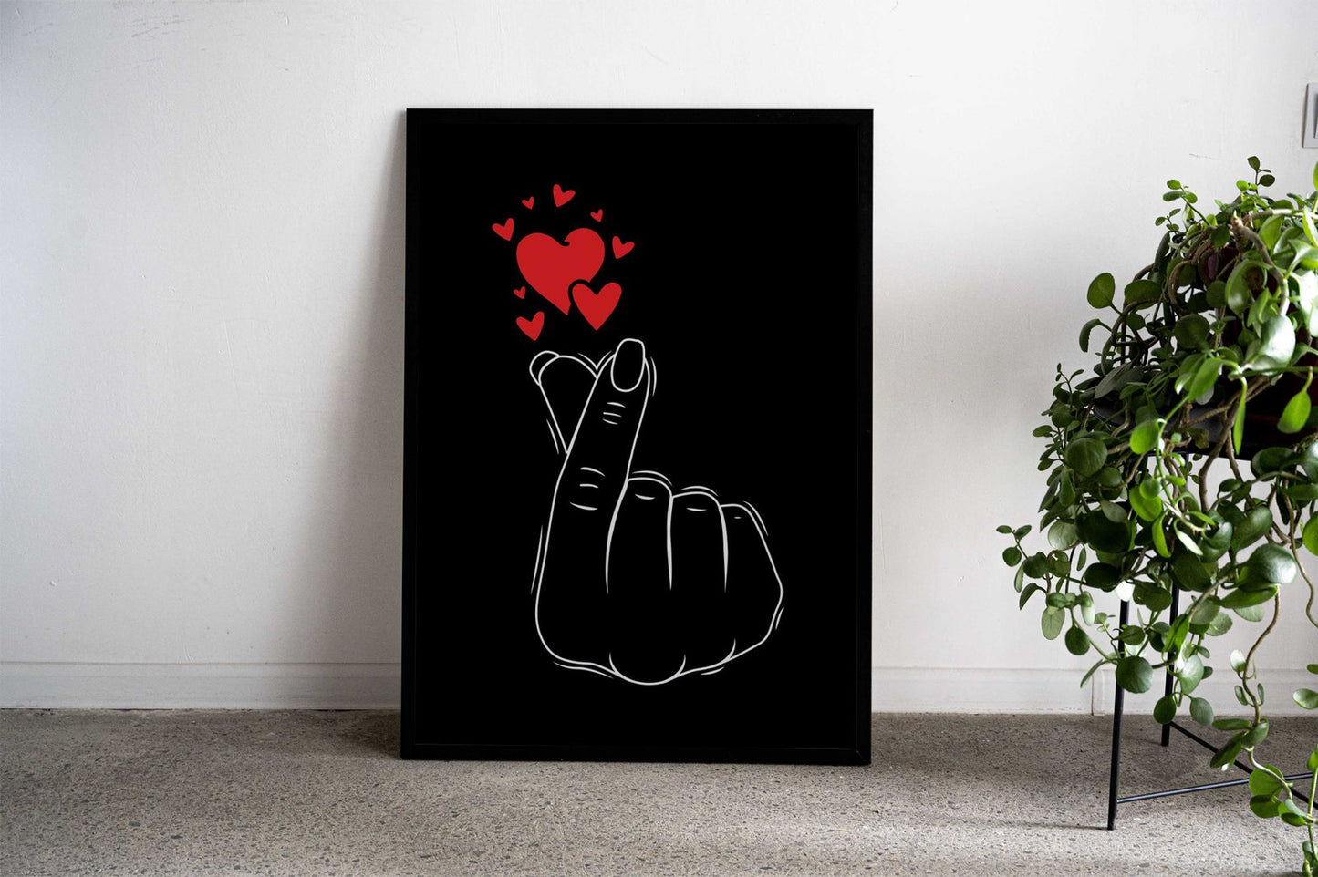 Love Korean Finger Heart Asian Style Poster | Wall Art for Home & Office | High-Quality Print - High-Quality Visual Display
