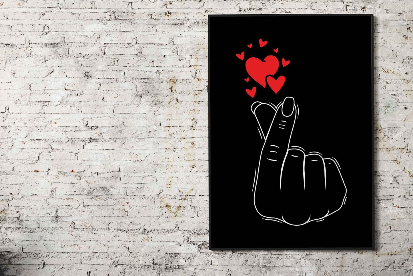 Love Korean Finger Heart Asian Style Poster | Wall Art for Home & Office | High-Quality Print - High-Quality Visual Display