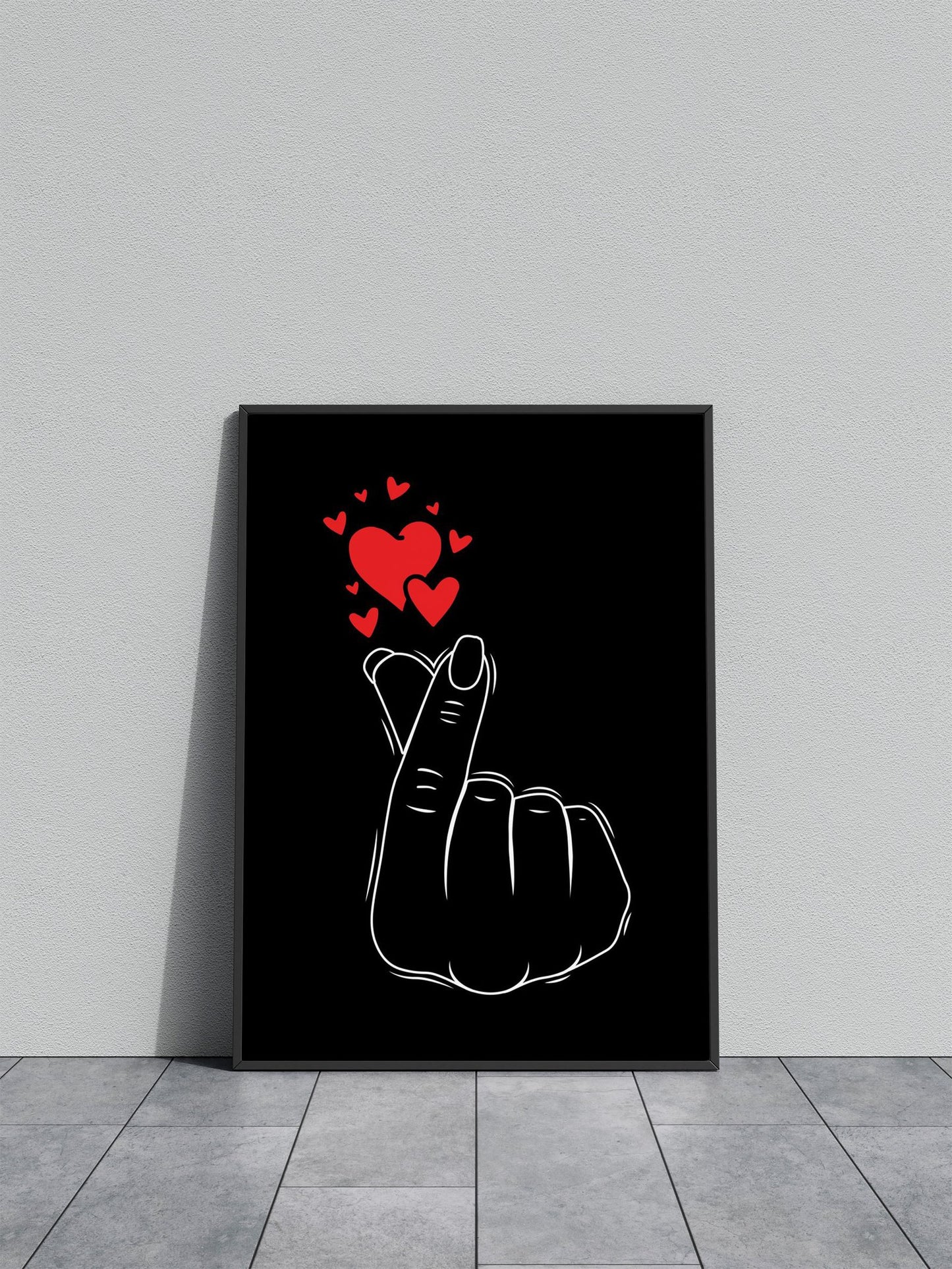 Love Korean Finger Heart Asian Style Poster | Wall Art for Home & Office | High-Quality Print - High-Quality Visual Display