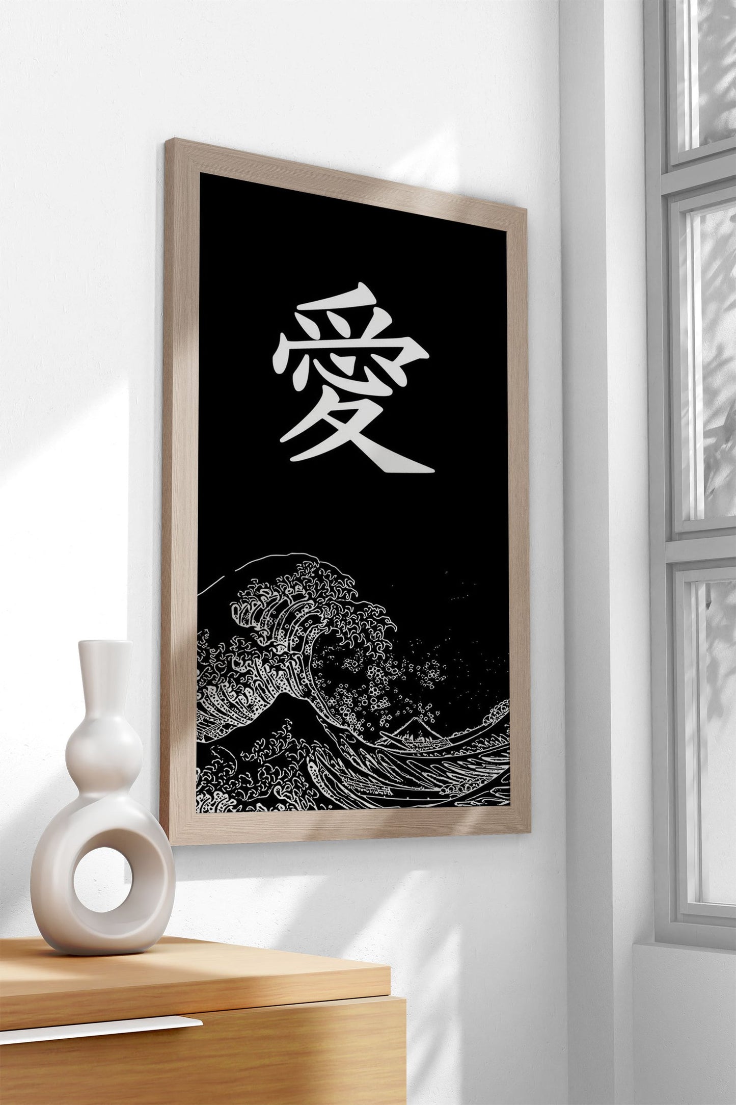 Love & The Great Wave Asian Style Poster | Wall Art for Home & Office | High-Quality Print - High-Quality Visual Display