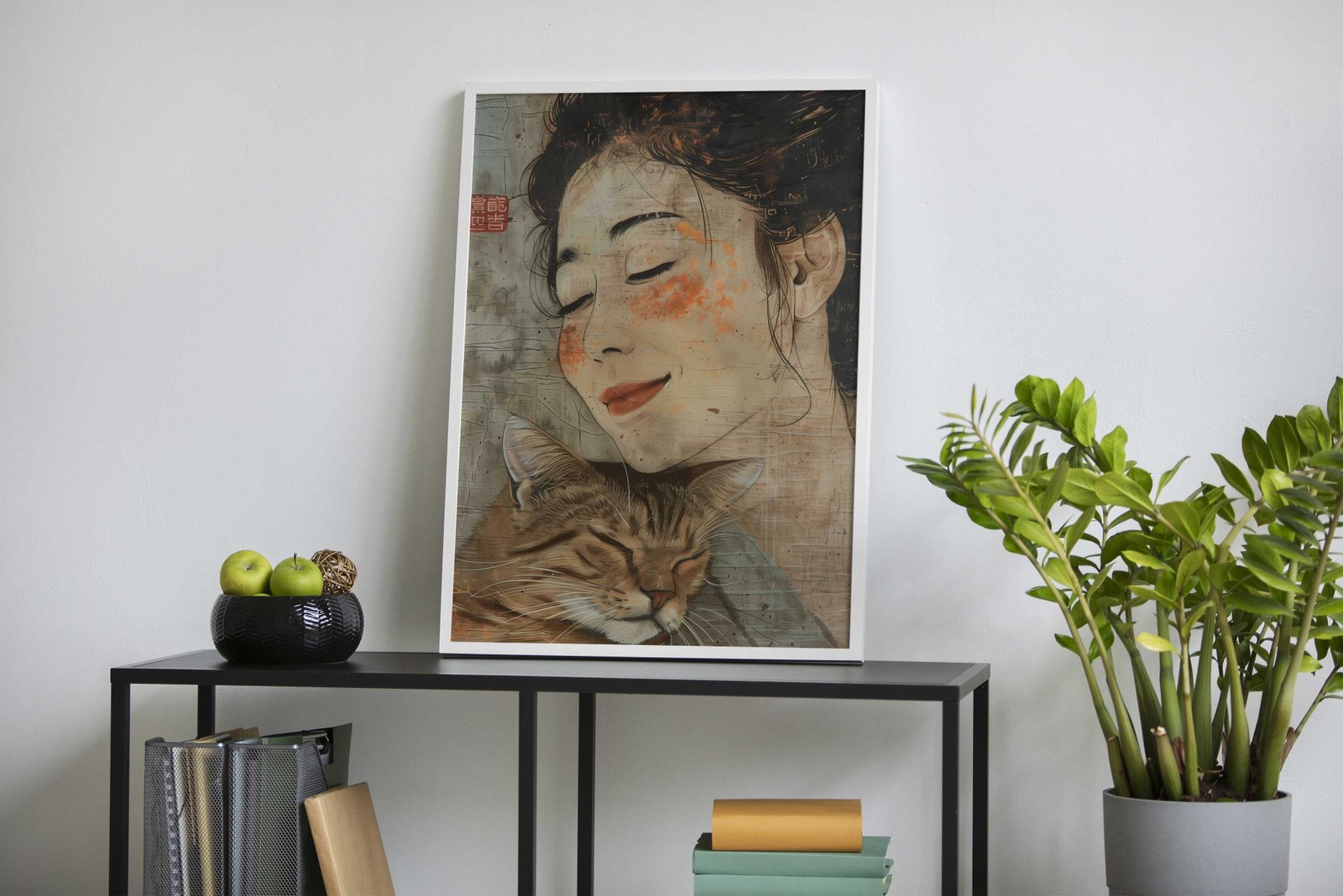 Love for a cat Asian Style Poster | Wall Art for Home & Office | High-Quality Print - High-Quality Visual Display