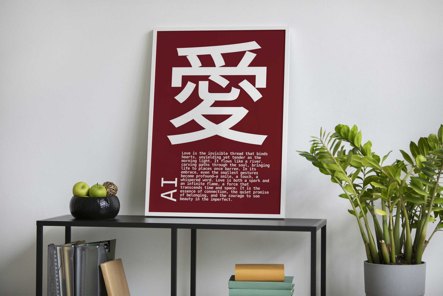 Love in Japanese Kanji Asian Style Poster | Wall Art for Home & Office | High-Quality Print - High-Quality Visual Display