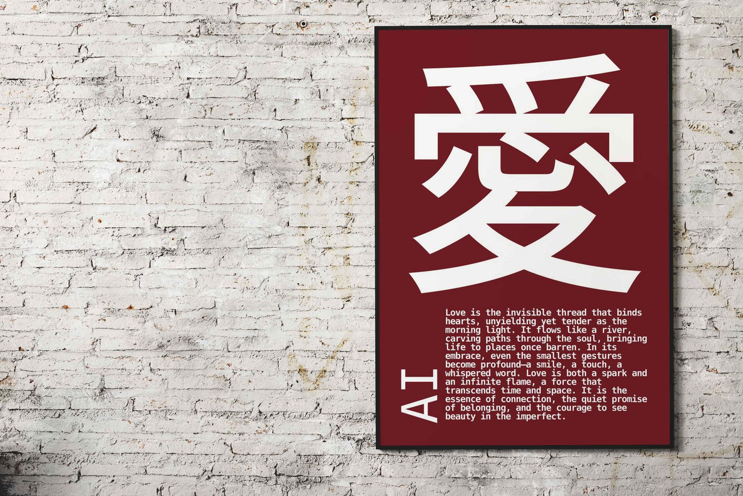 Love in Japanese Kanji Asian Style Poster | Wall Art for Home & Office | High-Quality Print - High-Quality Visual Display