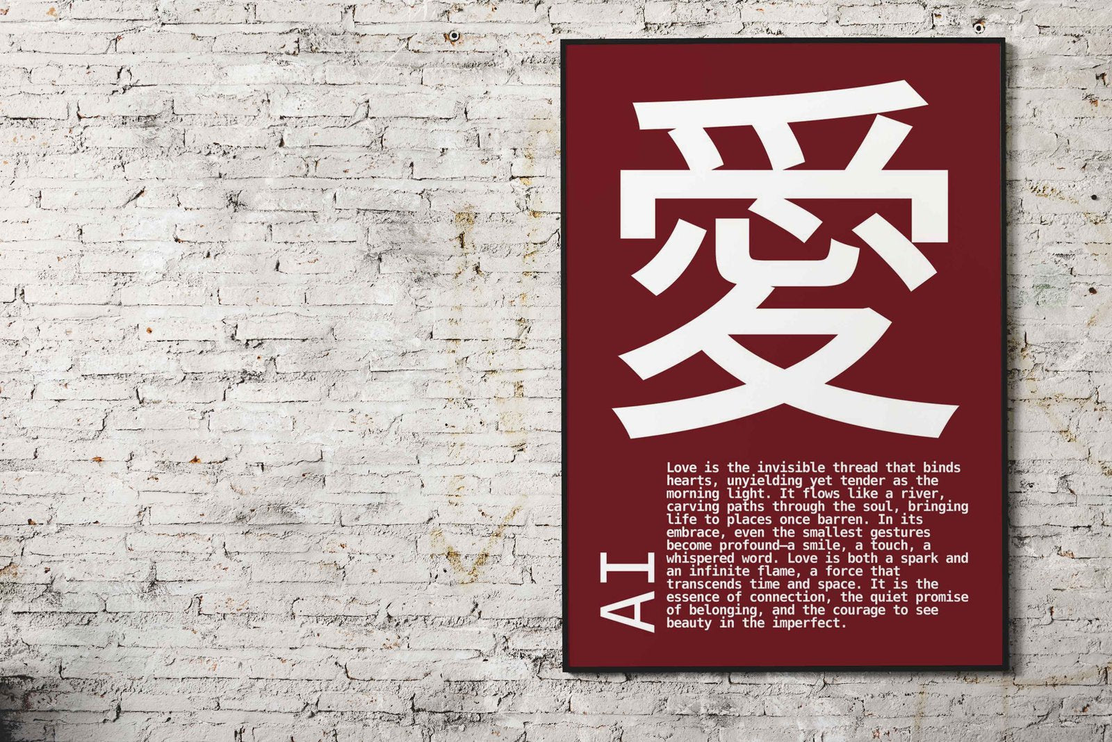 Love in Japanese Kanji Asian Style Poster | Wall Art for Home & Office | High-Quality Print - High-Quality Visual Display