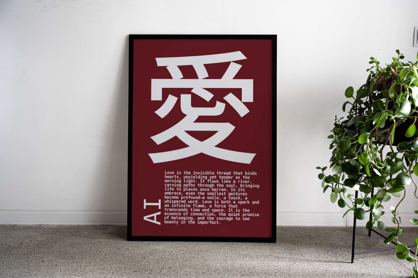 Love in Japanese Kanji Asian Style Poster | Wall Art for Home & Office | High-Quality Print - High-Quality Visual Display