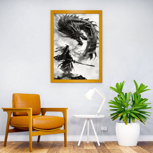 Loyal dragon ink wash Asian Style Poster | Wall Art for Home & Office | High-Quality Print - High-Quality Visual Display