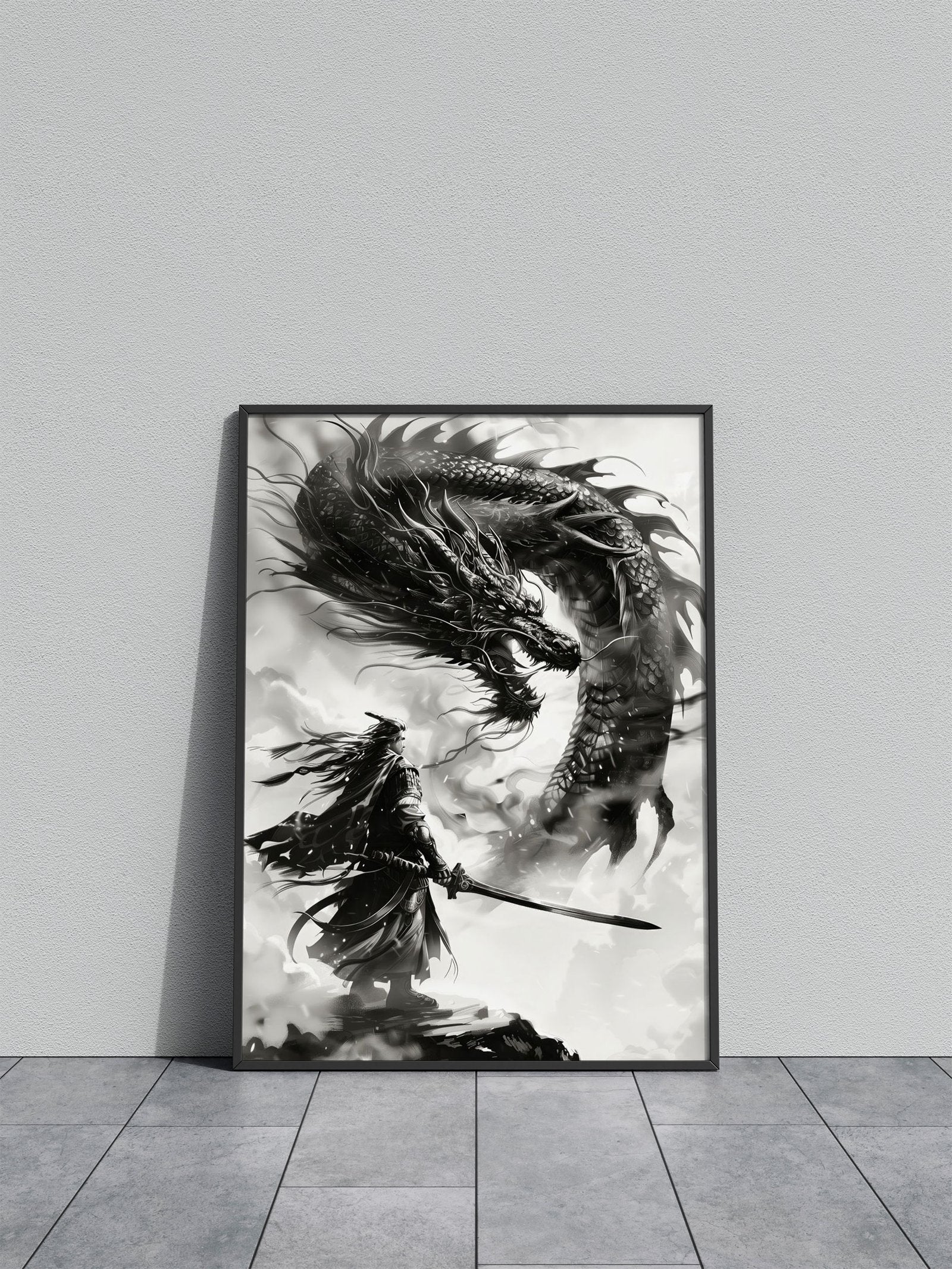 Loyal dragon ink wash Asian Style Poster | Wall Art for Home & Office | High-Quality Print - High-Quality Visual Display