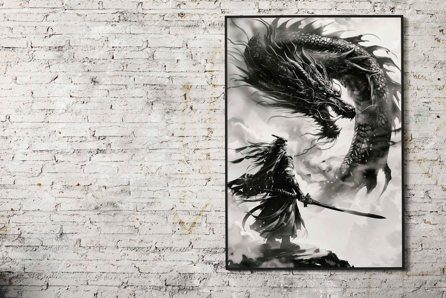 Loyal dragon ink wash Asian Style Poster | Wall Art for Home & Office | High-Quality Print - High-Quality Visual Display