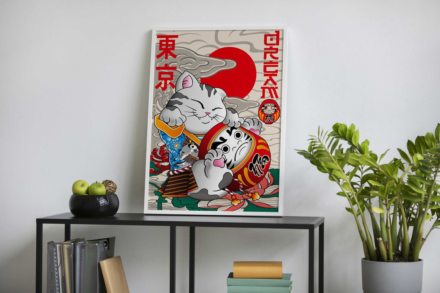 Lucky Cat And Daruma Asian Style Poster | Wall Art for Home & Office | High-Quality Print - High-Quality Visual Display