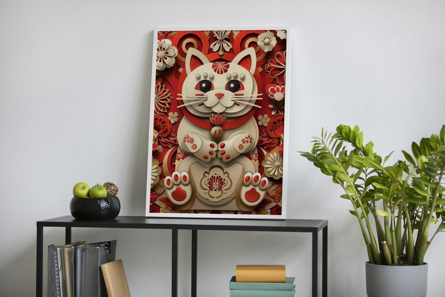 Lucky Cat Paper Craft Asian Style Poster | Wall Art for Home & Office | High-Quality Print - High-Quality Visual Display