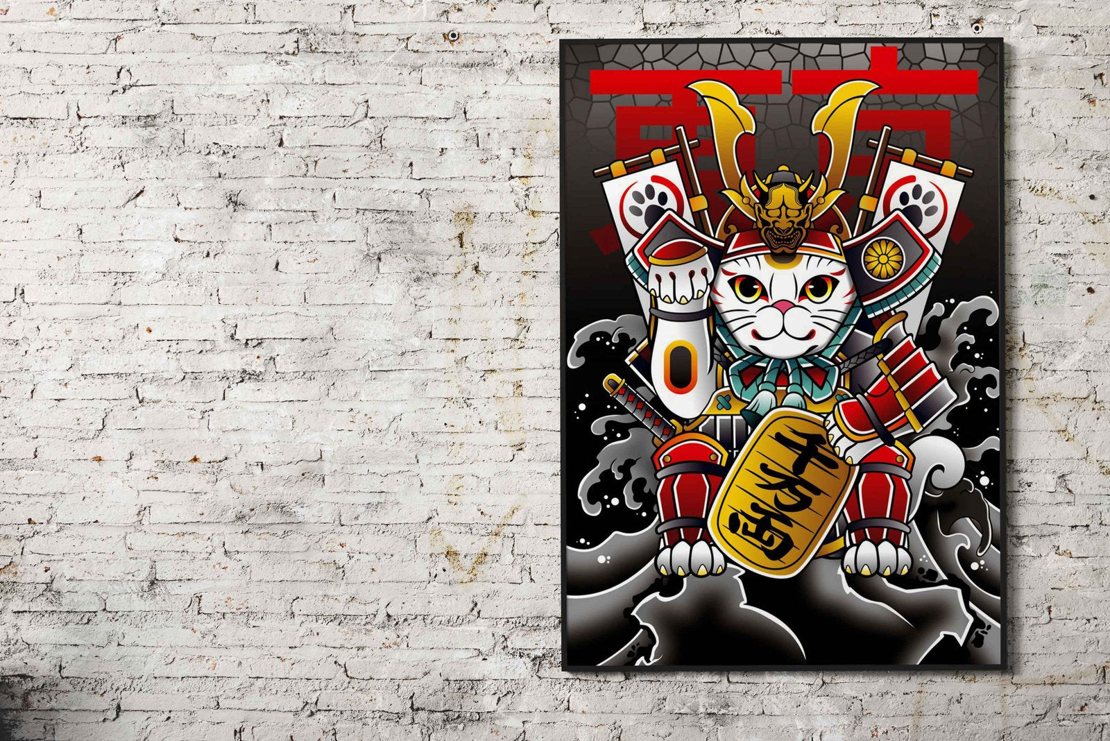 Lucky Cat Samurai Asian Style Poster | Wall Art for Home & Office | High-Quality Print - High-Quality Visual Display