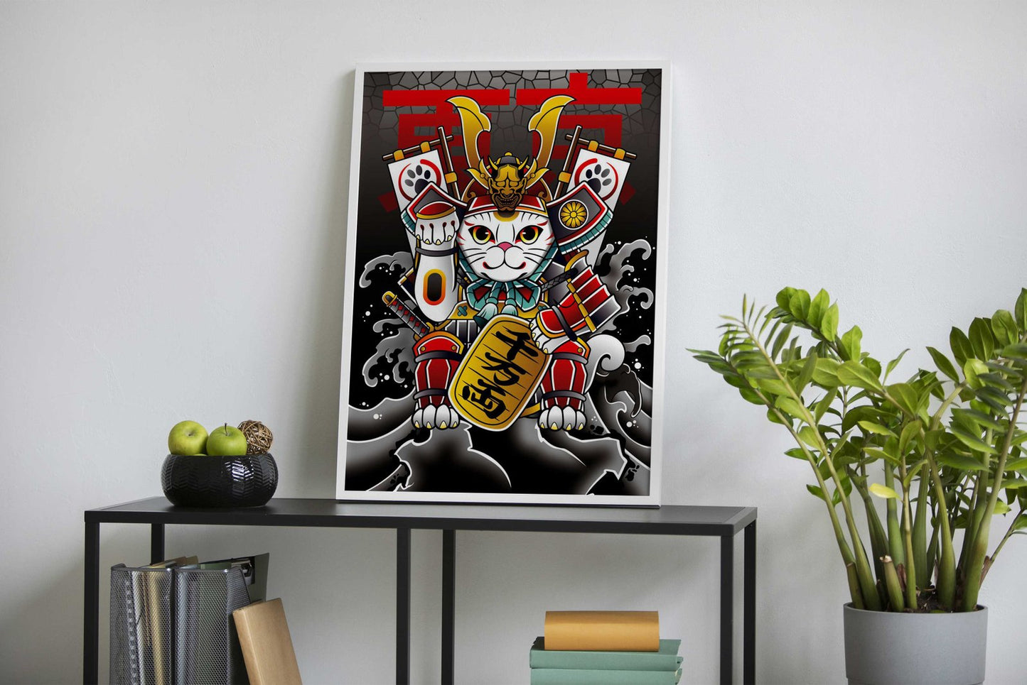 Lucky Cat Samurai Asian Style Poster | Wall Art for Home & Office | High-Quality Print - High-Quality Visual Display