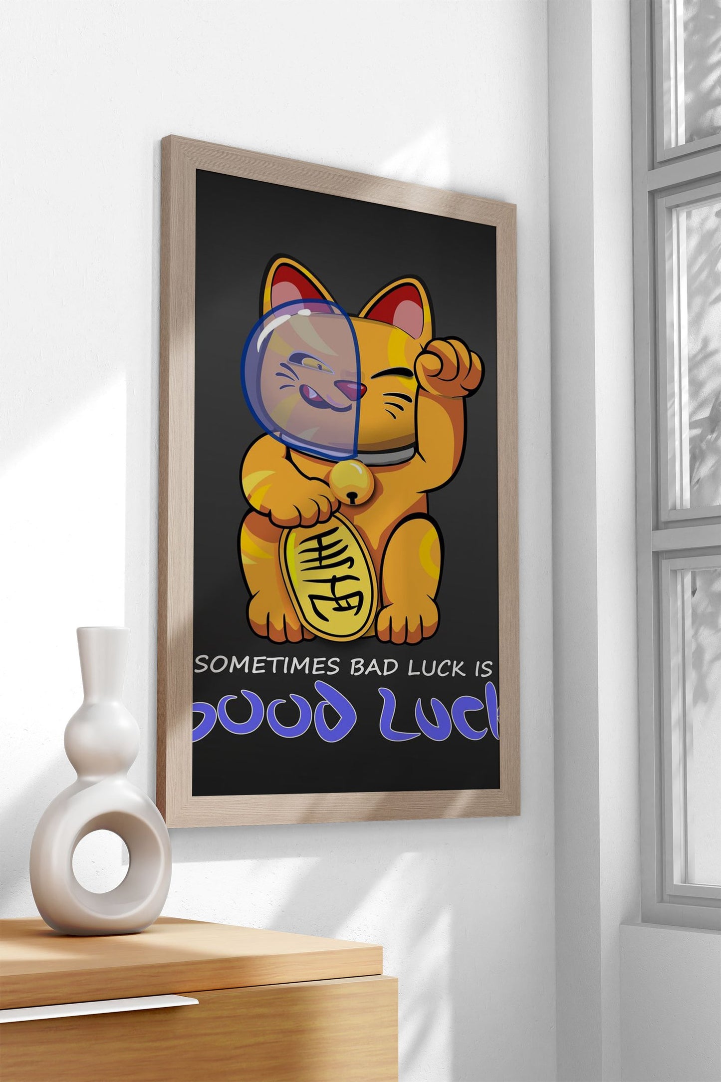 Lucky Cat Asian Style Poster | Wall Art for Home & Office | High-Quality Print - High-Quality Visual Display