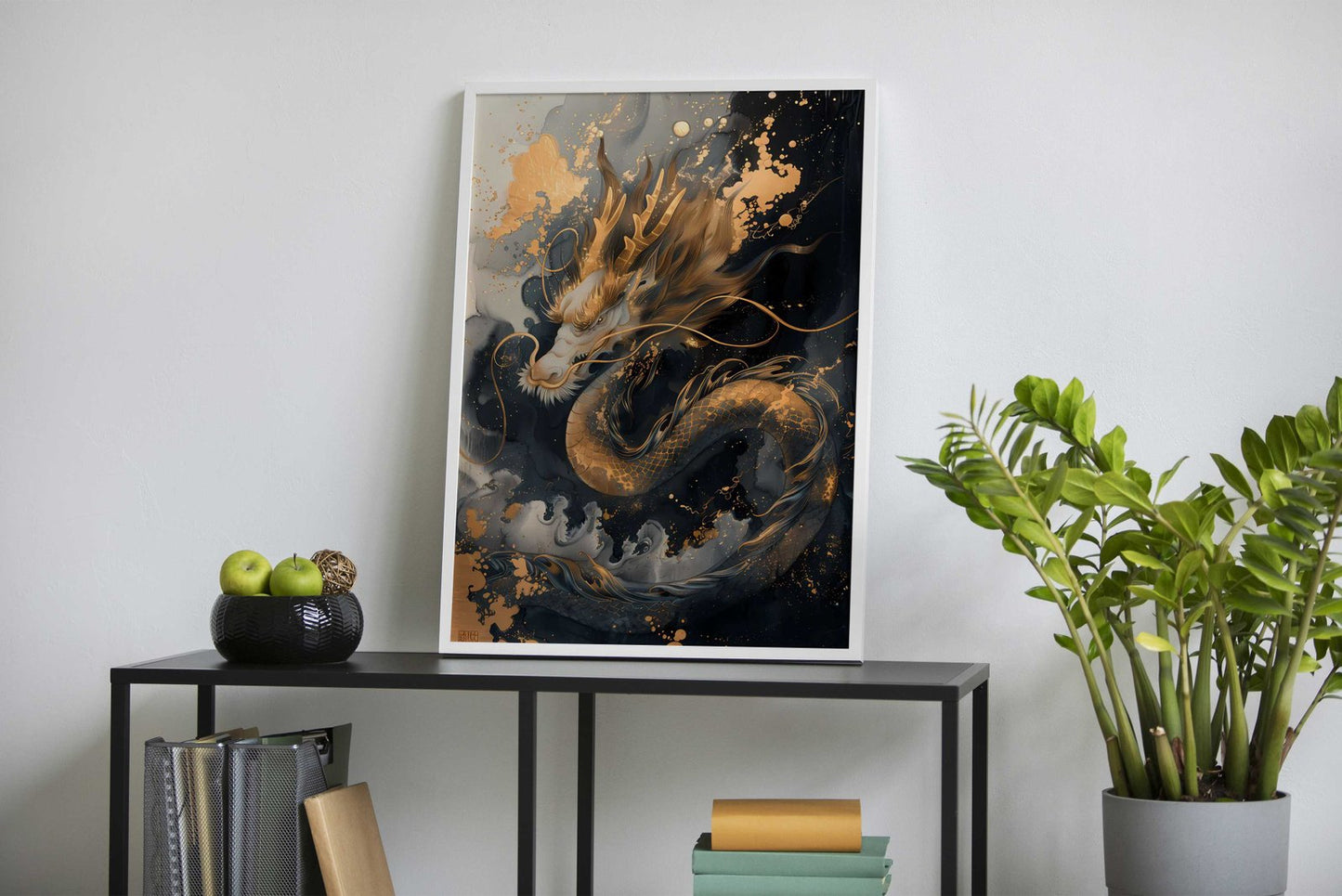 Lucky Gold Asian Dragon Asian Style Poster | Wall Art for Home & Office | High-Quality Print - High-Quality Visual Display