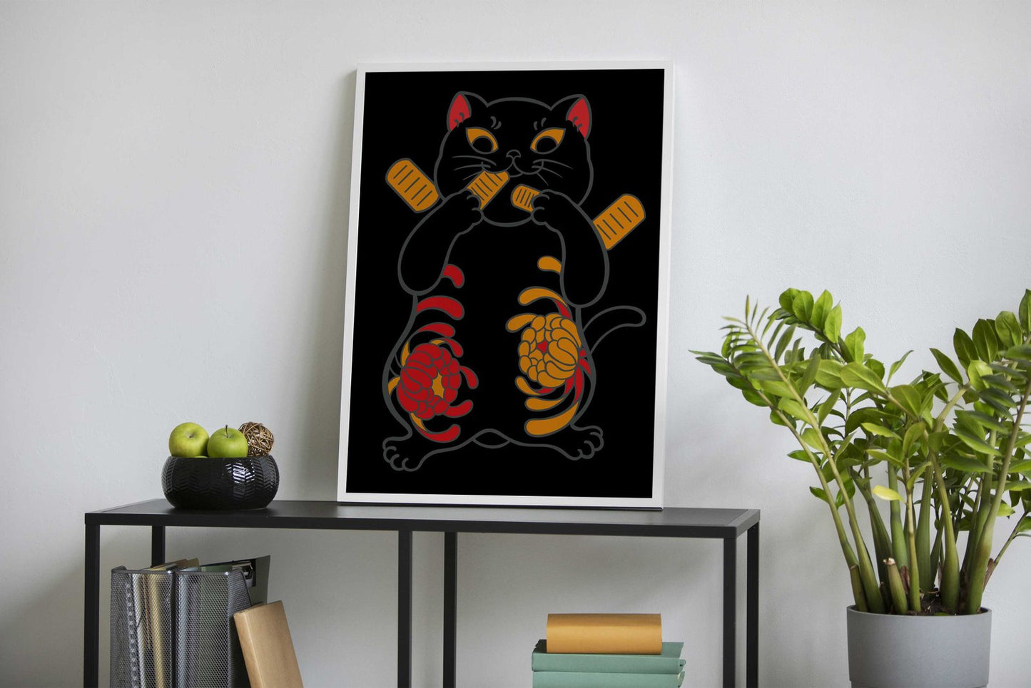Lucky cat tattoo Asian Style Poster | Wall Art for Home & Office | High-Quality Print - High-Quality Visual Display