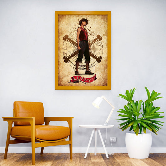 Luffy Retro Asian Style Poster | Wall Art for Home & Office | High-Quality Print - High-Quality Visual Display