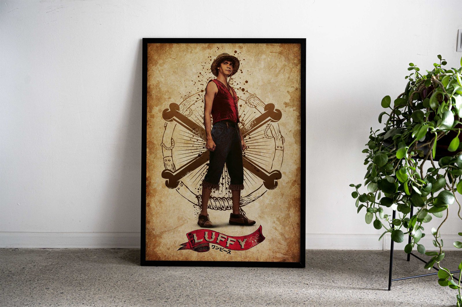 Luffy Retro Asian Style Poster | Wall Art for Home & Office | High-Quality Print - High-Quality Visual Display