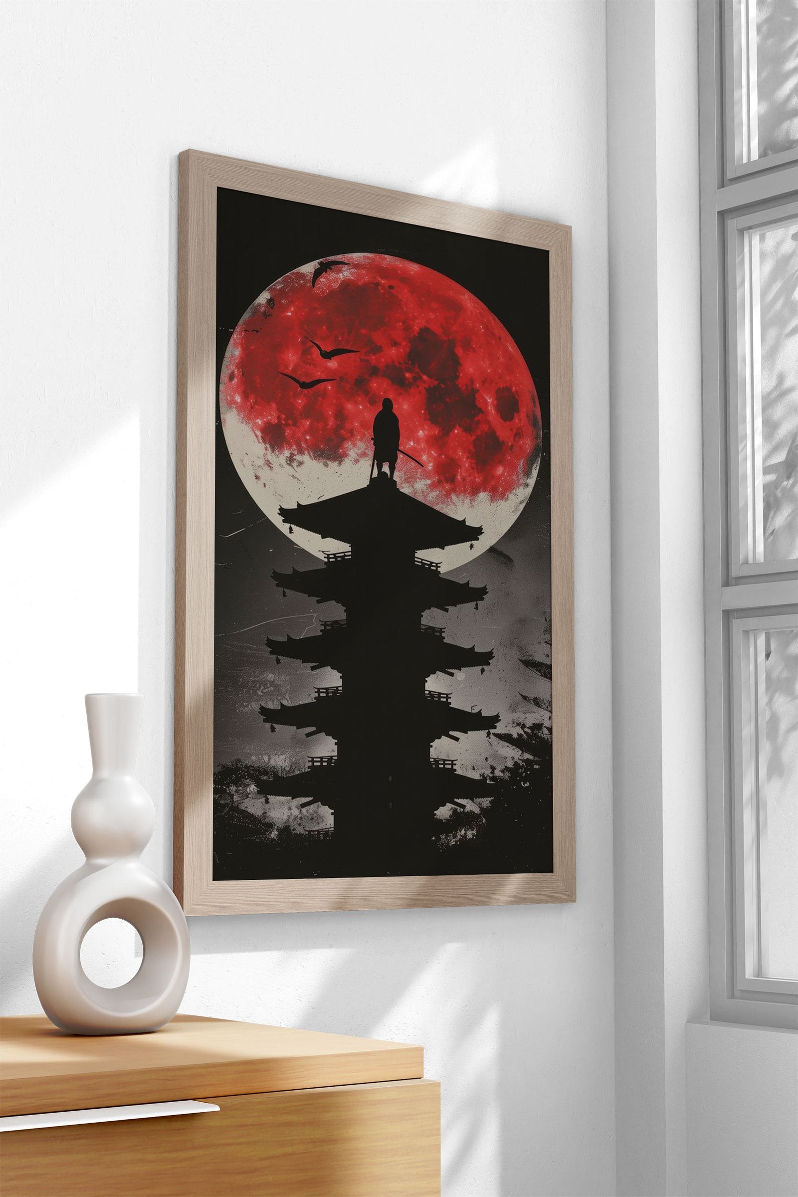 Lunar Sentinel Asian Style Poster | Wall Art for Home & Office | High-Quality Print - High-Quality Visual Display