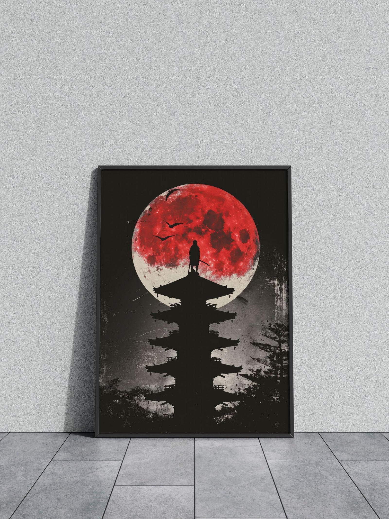 Lunar Sentinel Asian Style Poster | Wall Art for Home & Office | High-Quality Print - High-Quality Visual Display