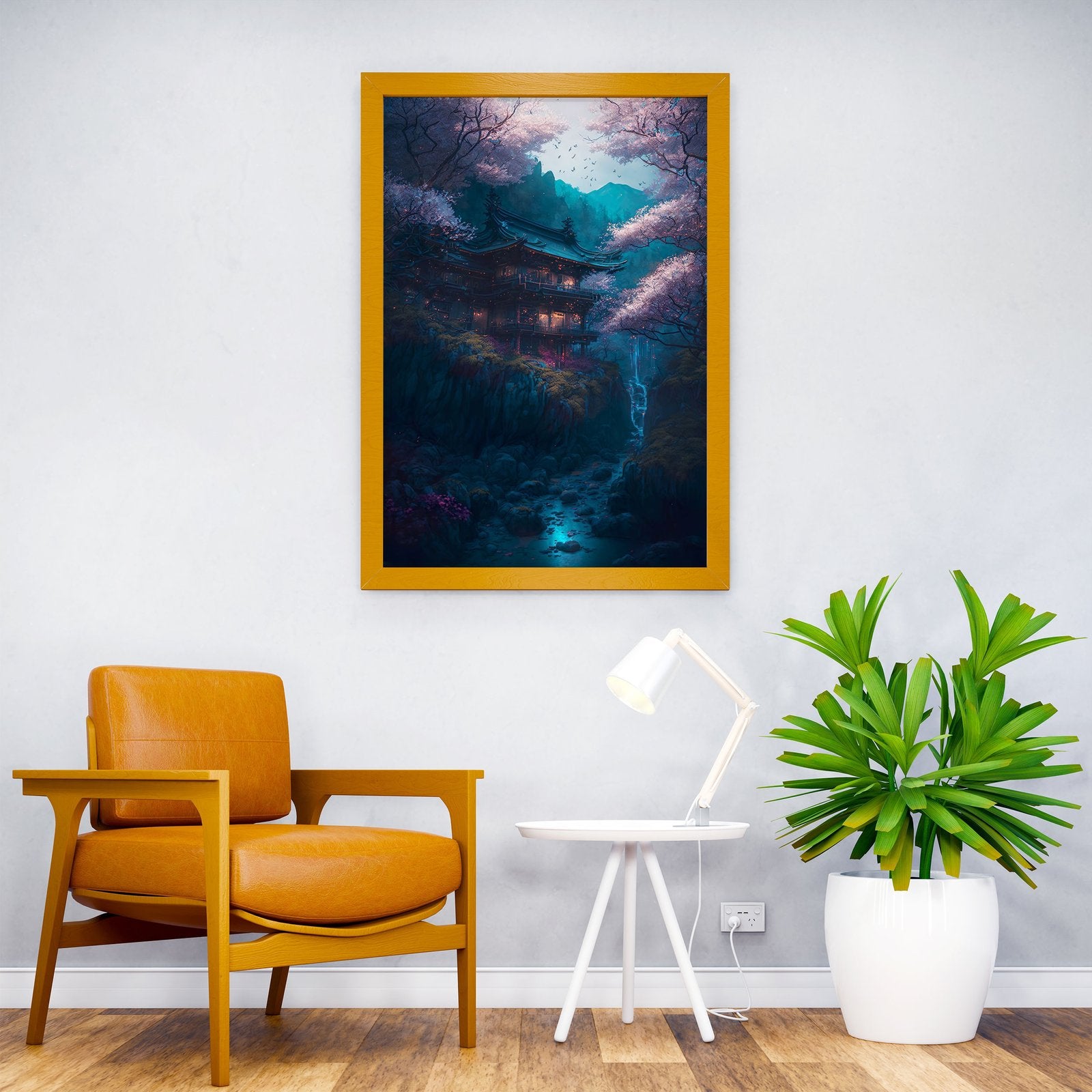 Magic Cherry Blossom House Asian Style Poster | Wall Art for Home & Office | High-Quality Print - High-Quality Visual Display