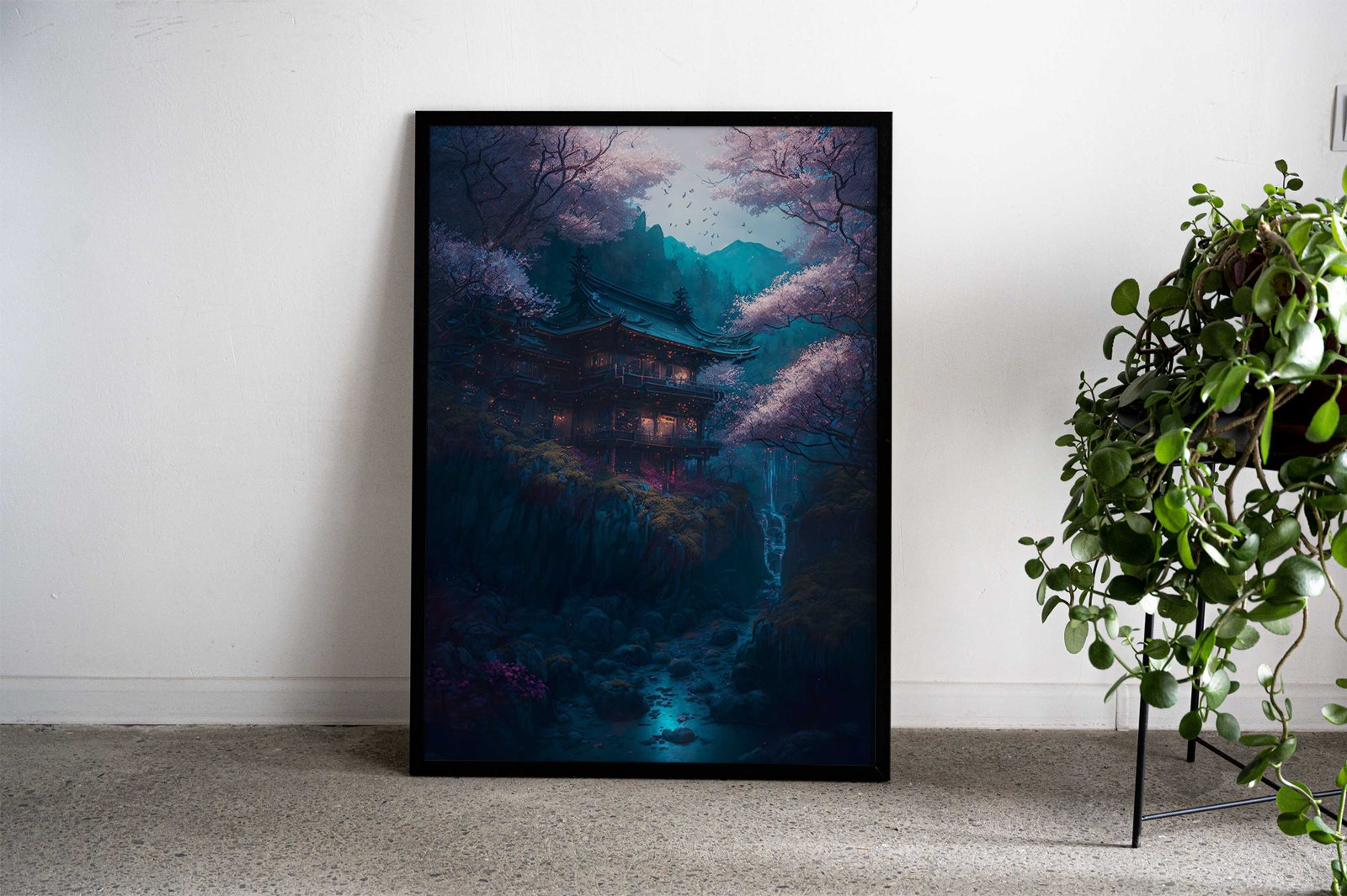 Magic Cherry Blossom House Asian Style Poster | Wall Art for Home & Office | High-Quality Print - High-Quality Visual Display