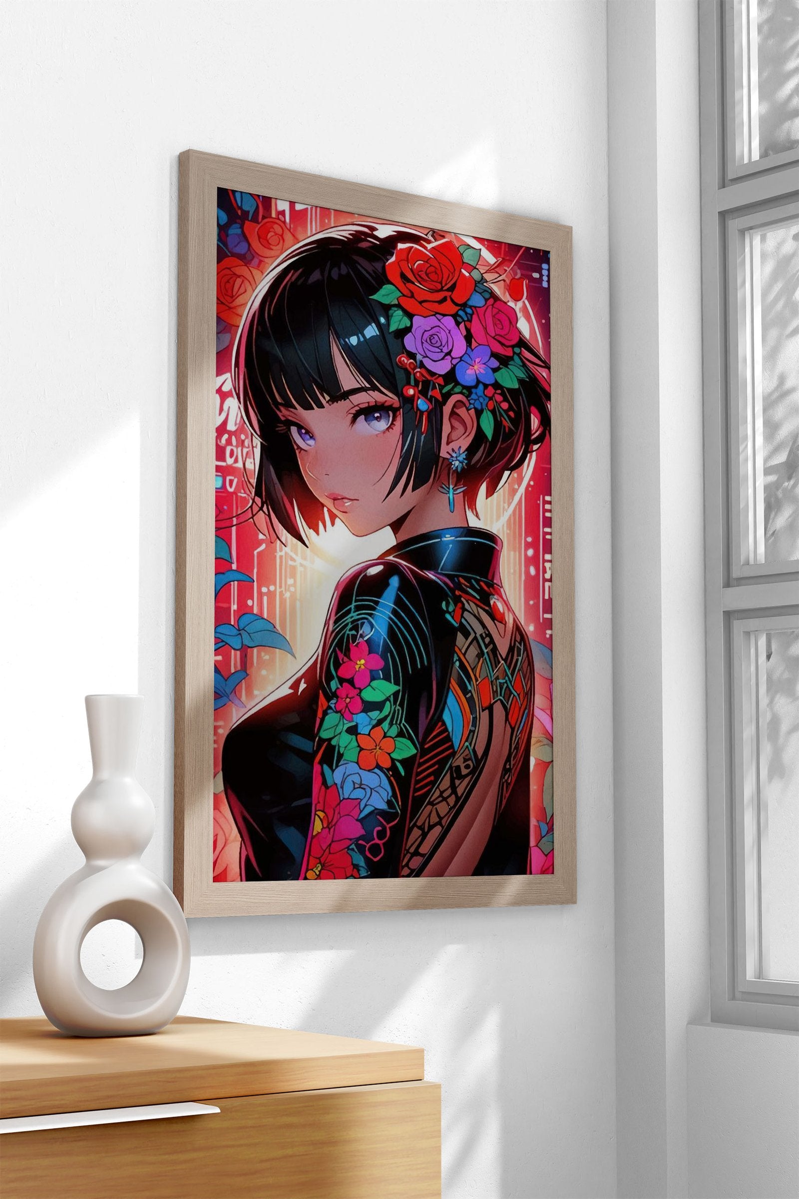 Magical Samurai Girl Asian Style Poster | Wall Art for Home & Office | High-Quality Print - High-Quality Visual Display