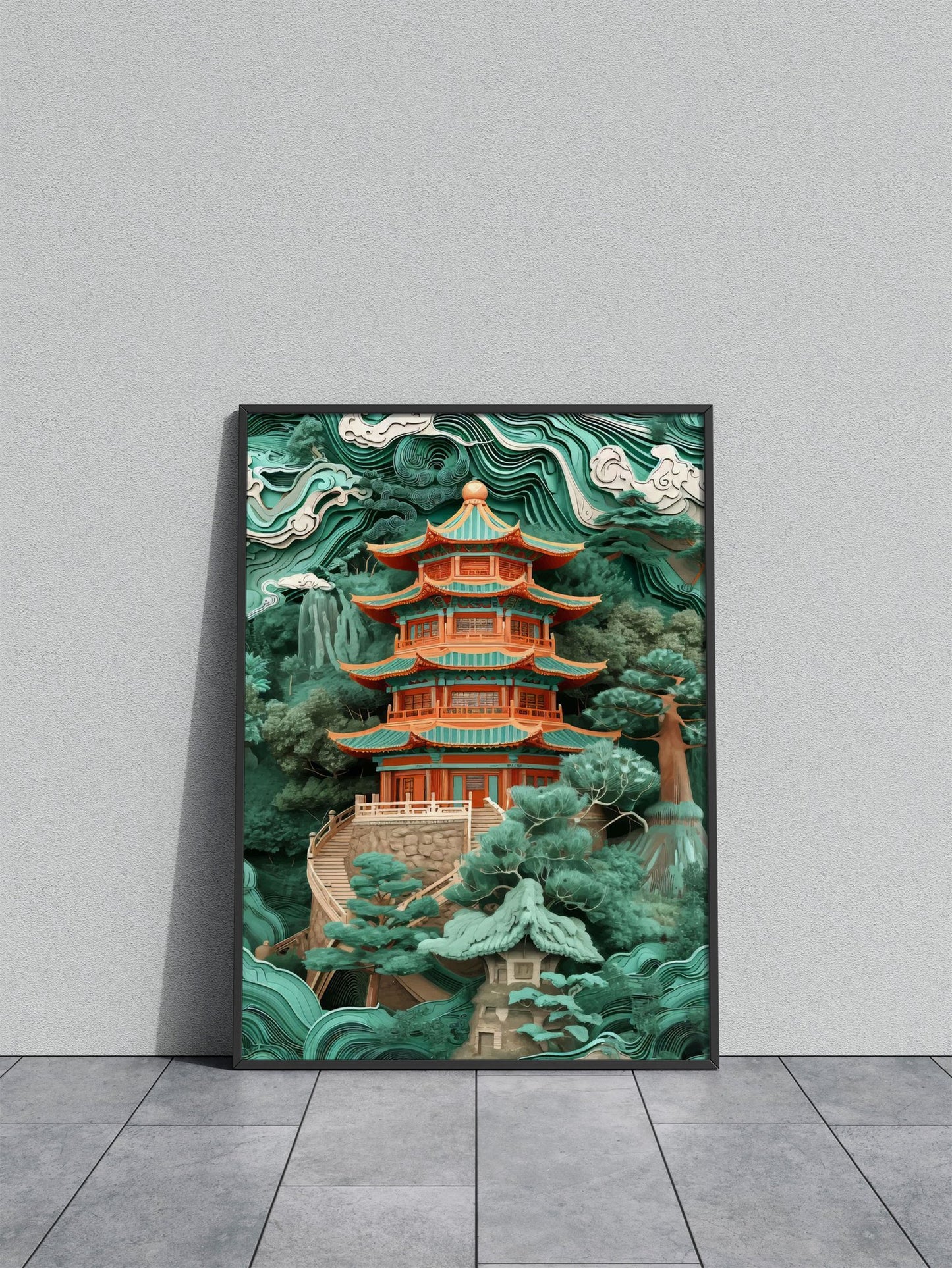 Majestic Chinese pagoda Asian Style Poster | Wall Art for Home & Office | High-Quality Print - High-Quality Visual Display