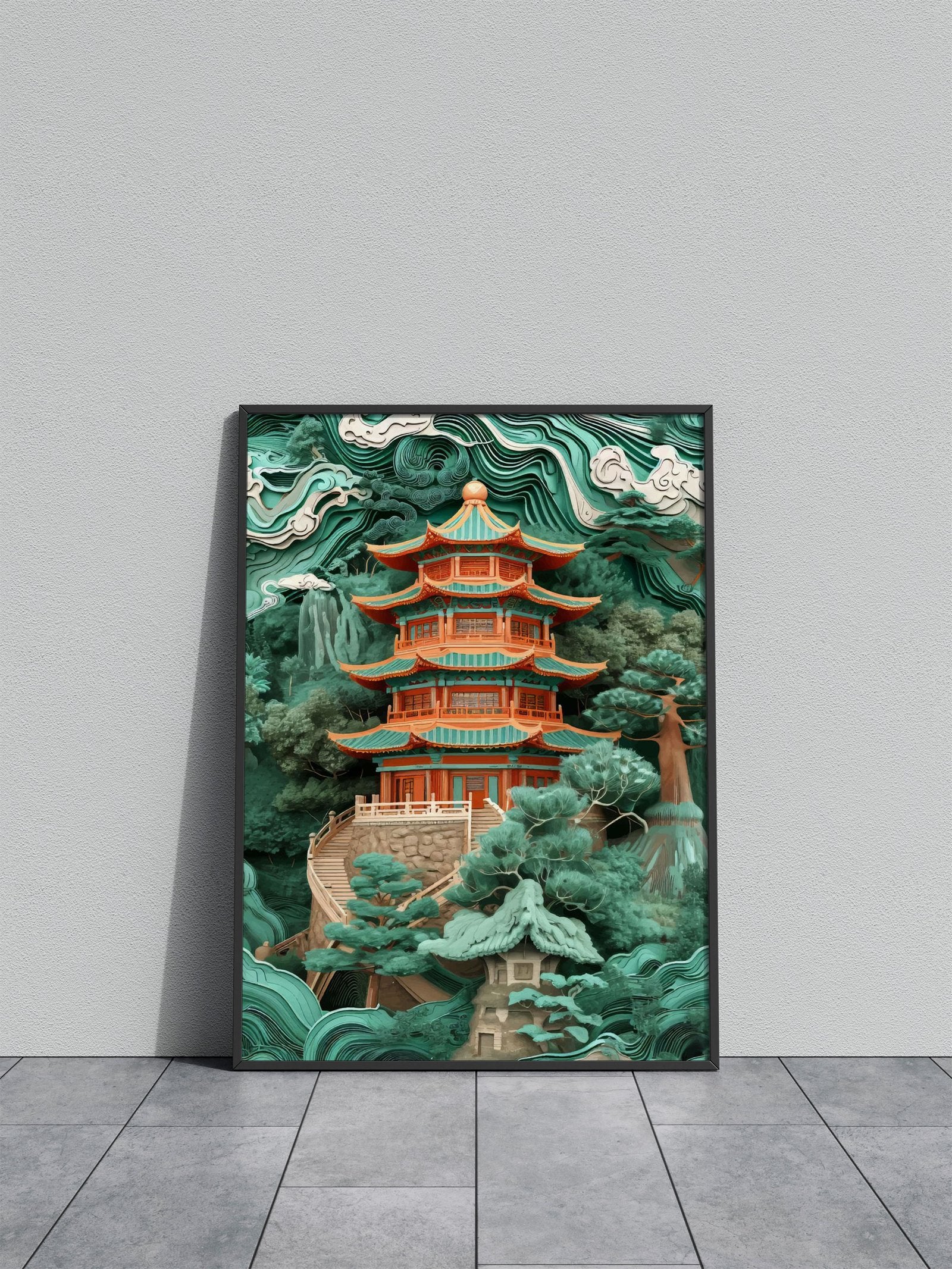 Majestic Chinese pagoda Asian Style Poster | Wall Art for Home & Office | High-Quality Print - High-Quality Visual Display